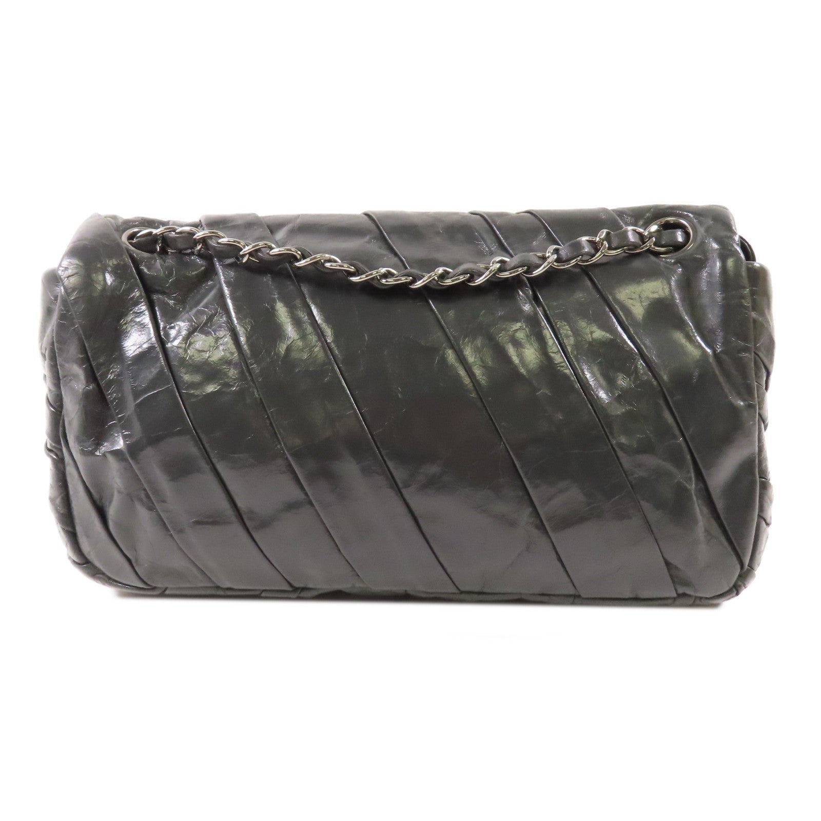 CHANEL 皮革Chain Shoulder Bag銀扣肩背袋