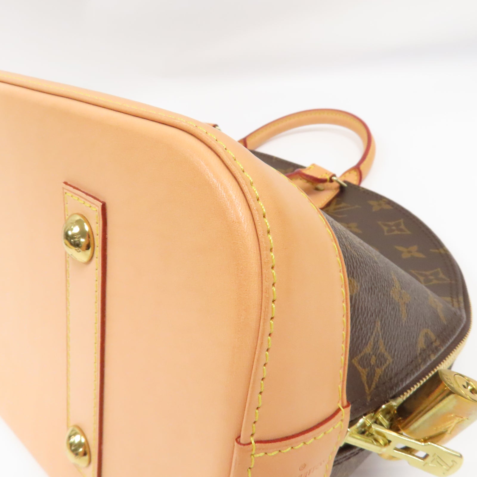 LOUIS VUITTON Monogram Alma金扣手挽袋啡色