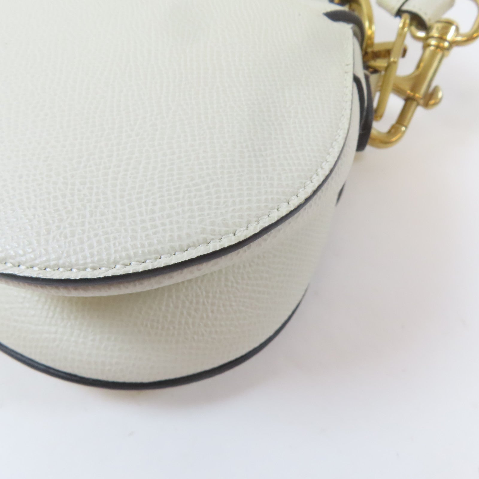 Dior 【激減優惠】牛皮皮革Mini Saddle Bag金扣手挽肩背兩用袋白色