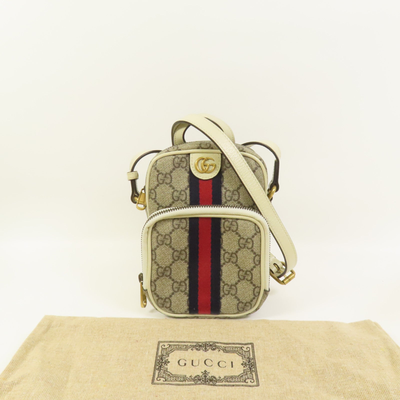 GUCCI 塗層帆布Ophidia Mini Bag肩背袋