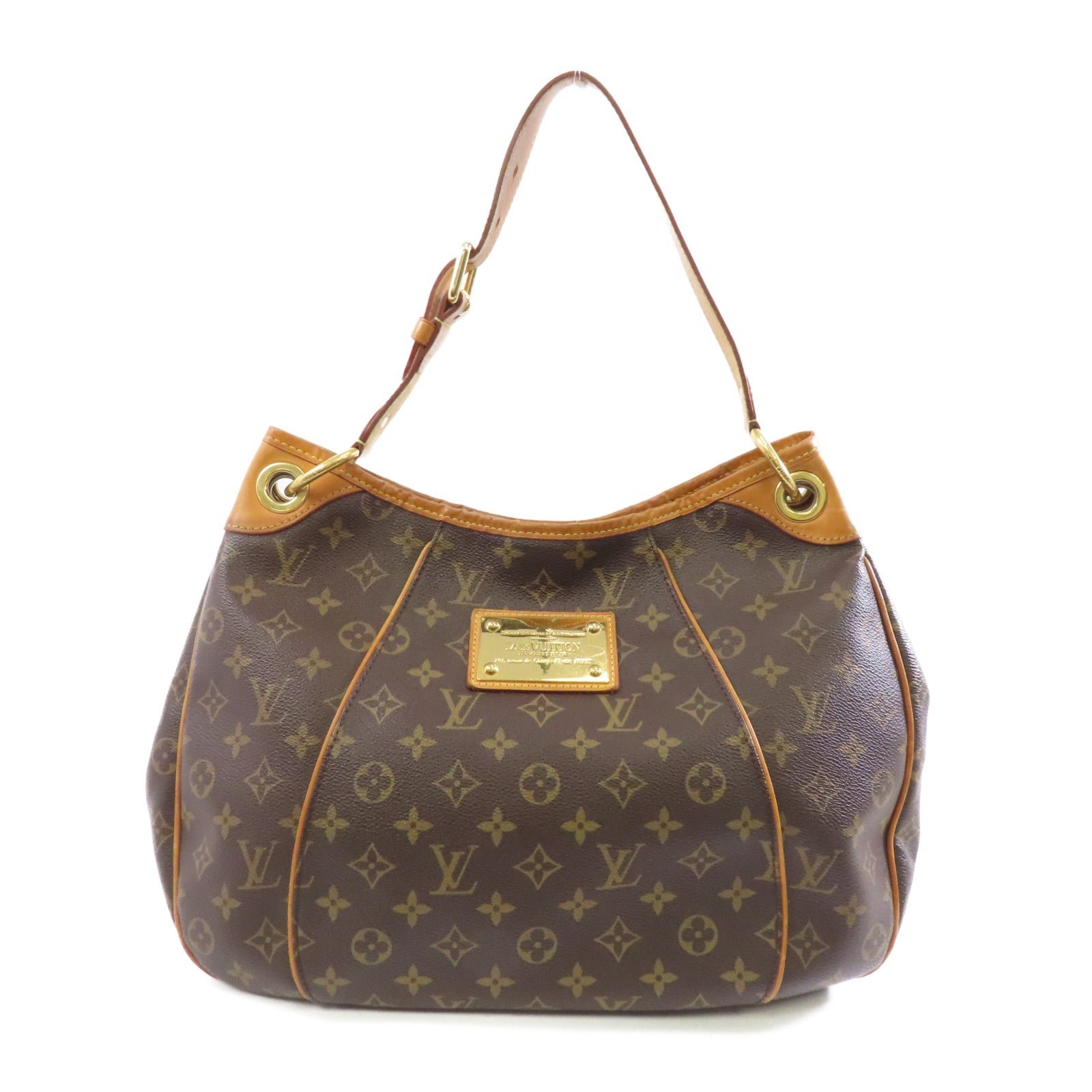 LOUIS VUITTON Monogram Galliera PM金扣肩背袋棕色