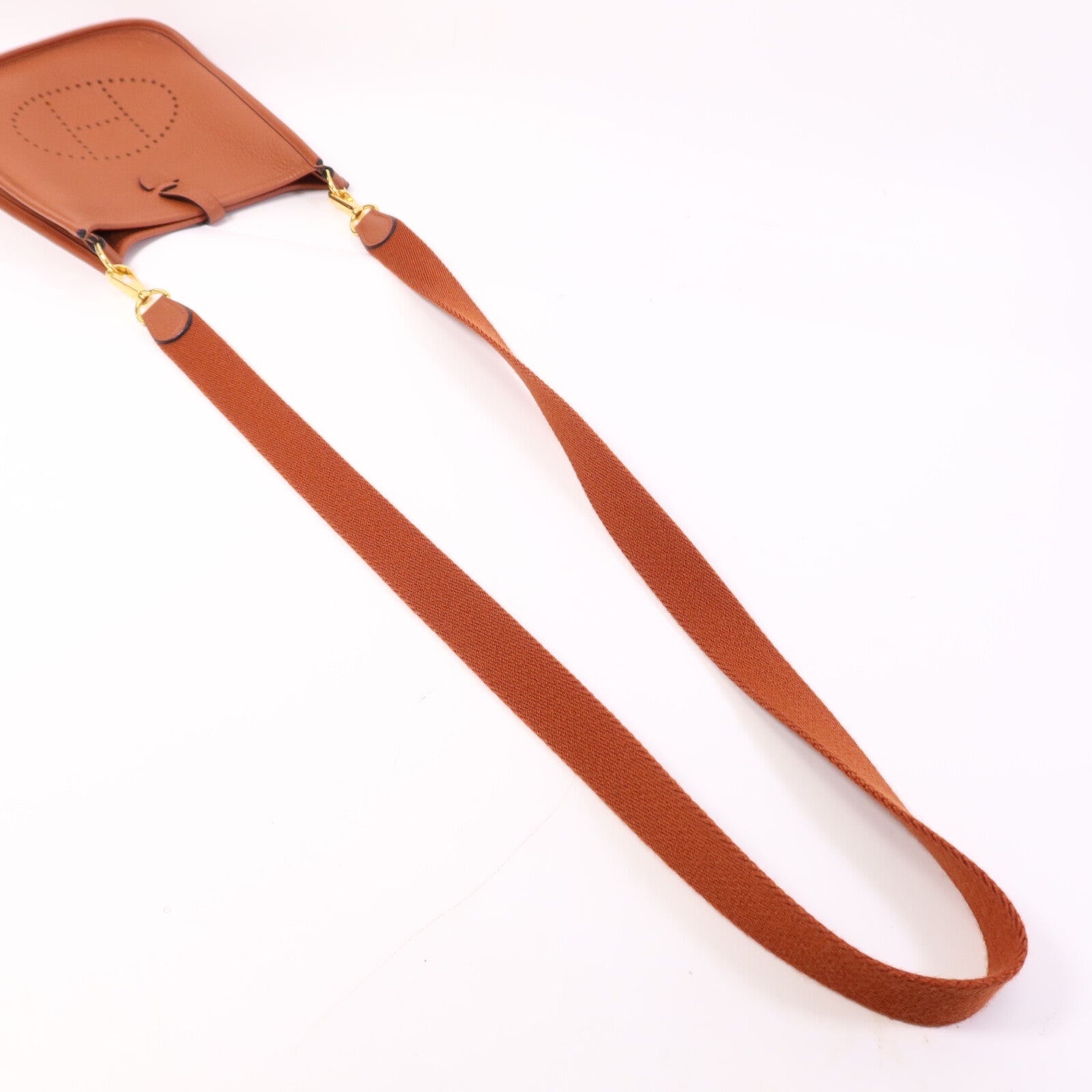 HERMES Clemence皮革Evelyne TPM金扣肩背袋Cuivre