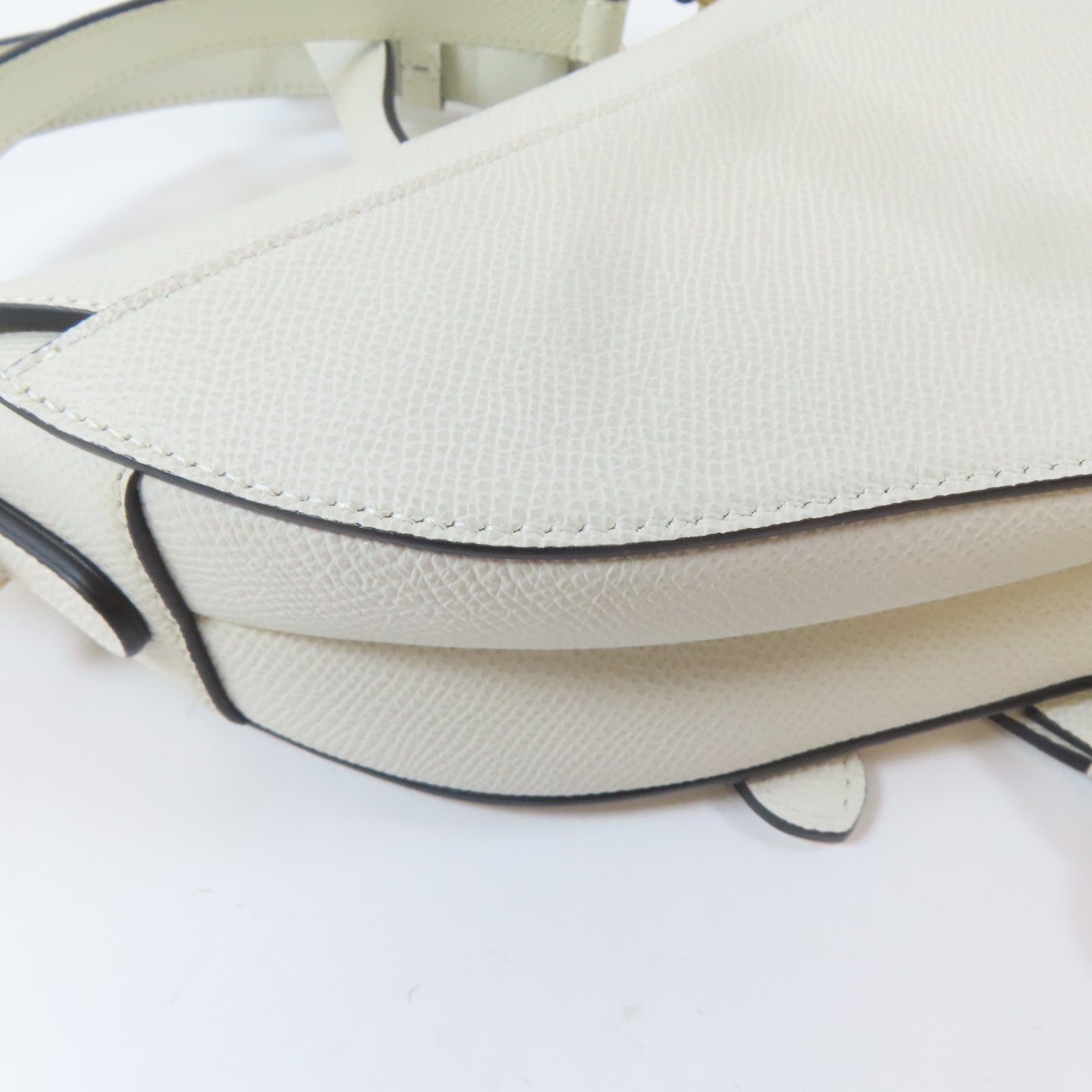 Dior 【激減優惠】牛皮皮革Mini Saddle Bag金扣手挽肩背兩用袋白色