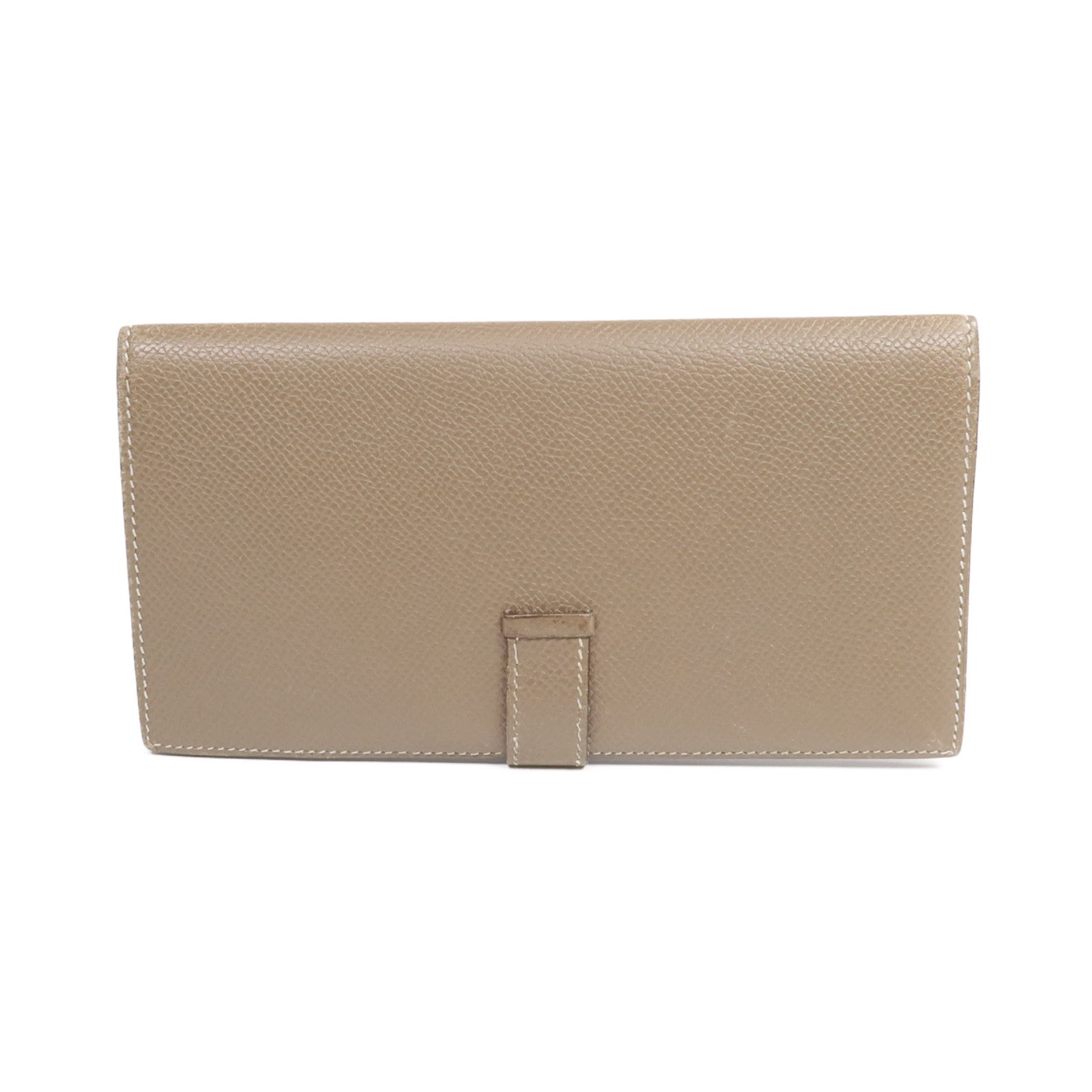 HERMES 【激減優惠】Epsom皮革Bearn Long Wallet銀扣長錢包Etoupe