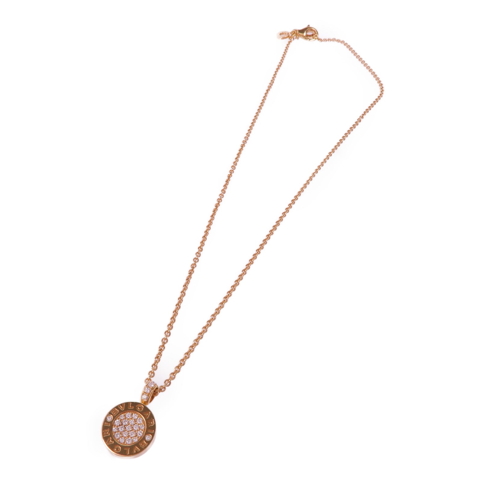 BVLGARI 18K玫瑰金Bvlgari Bvlgari Necklace Green翡翠/鑽石項鍊