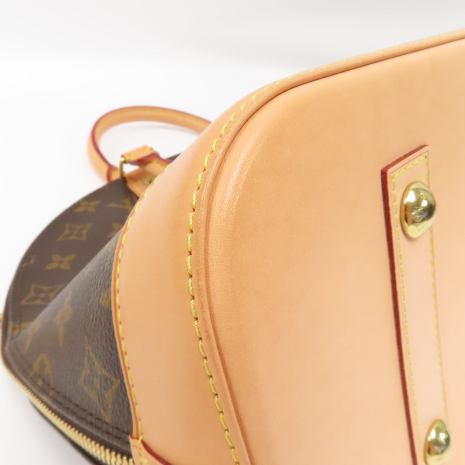 LOUIS VUITTON Monogram Alma金扣手挽袋啡色