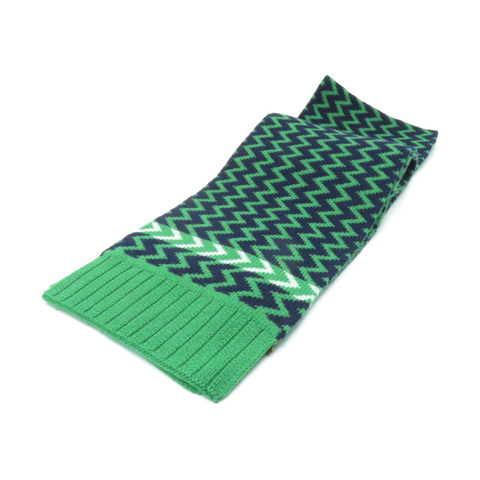 GUCCI 【激減優惠】羊毛Scarf 20x180cm頸巾綠色/深藍色