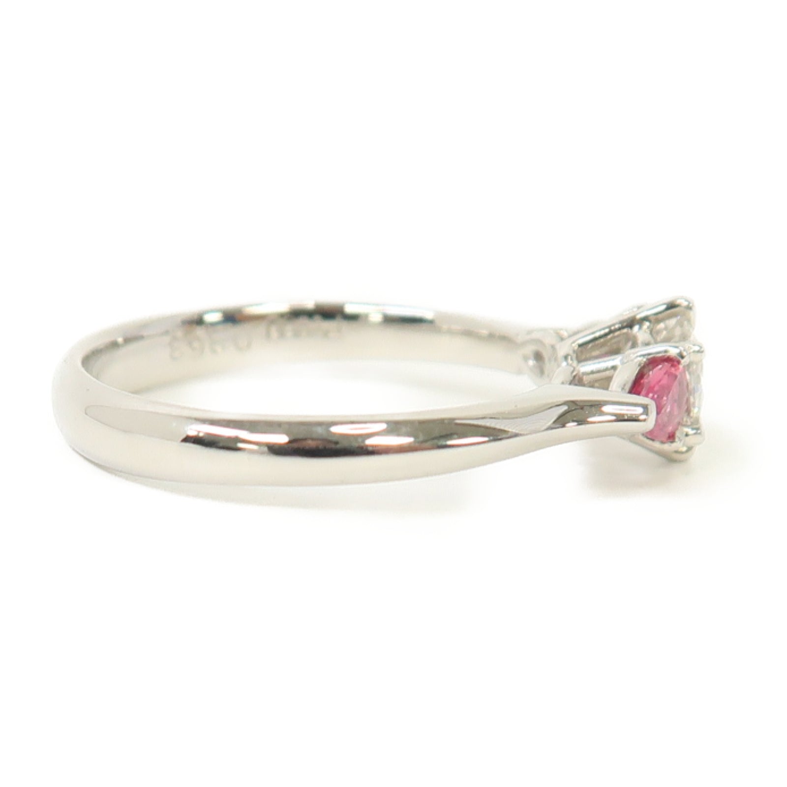 JEWELRY 【激減優惠】PT900鉑金Ruby Diamond Ring 0.35ct紅寶石/0.363ct鑽石戒指US#6