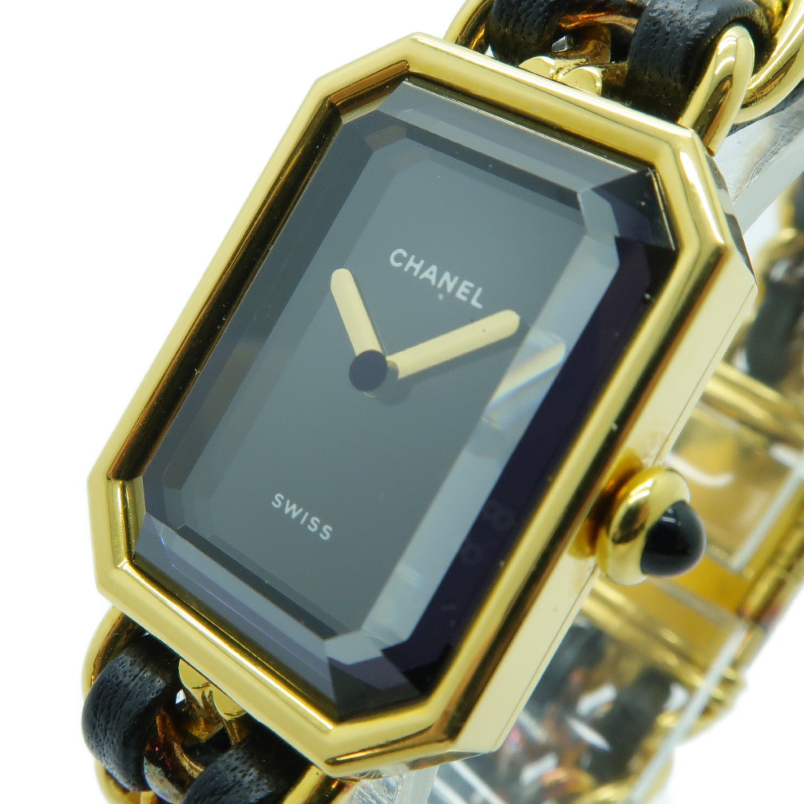 CHANEL 【激減優惠】Premiere M鍍金手錶石英機芯黑色/金色