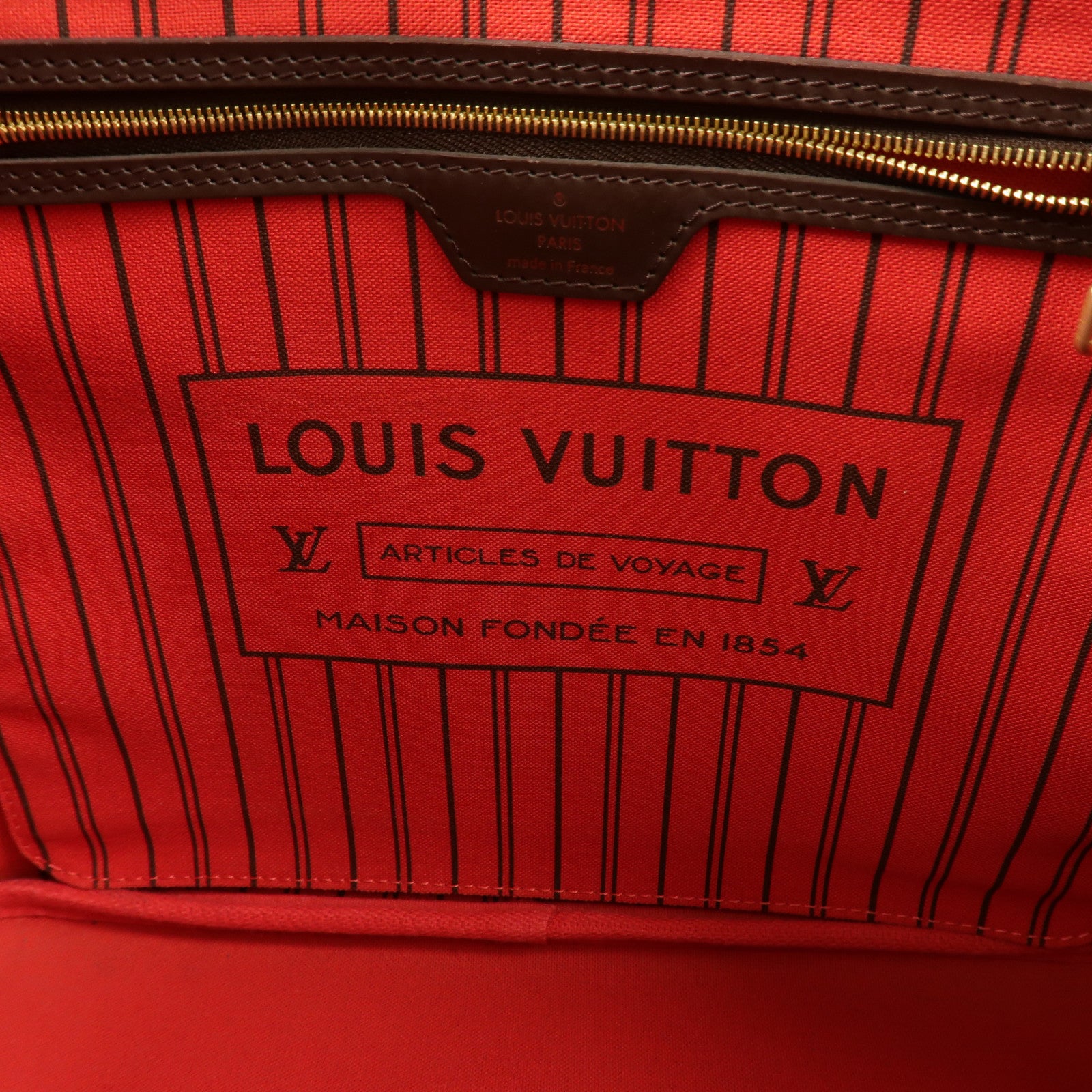 LOUIS VUITTON Damier Neverfull MM金扣手挽袋/肩背袋