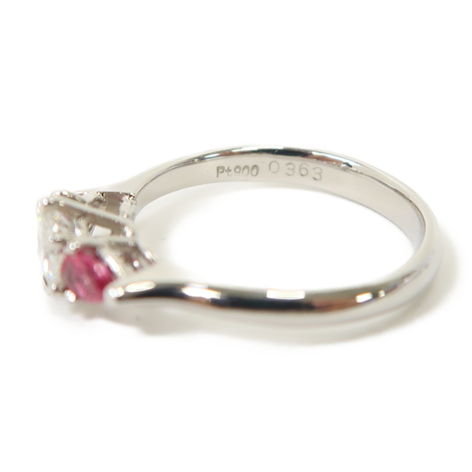 JEWELRY 【激減優惠】PT900鉑金Ruby Diamond Ring 0.35ct紅寶石/0.363ct鑽石戒指US#6