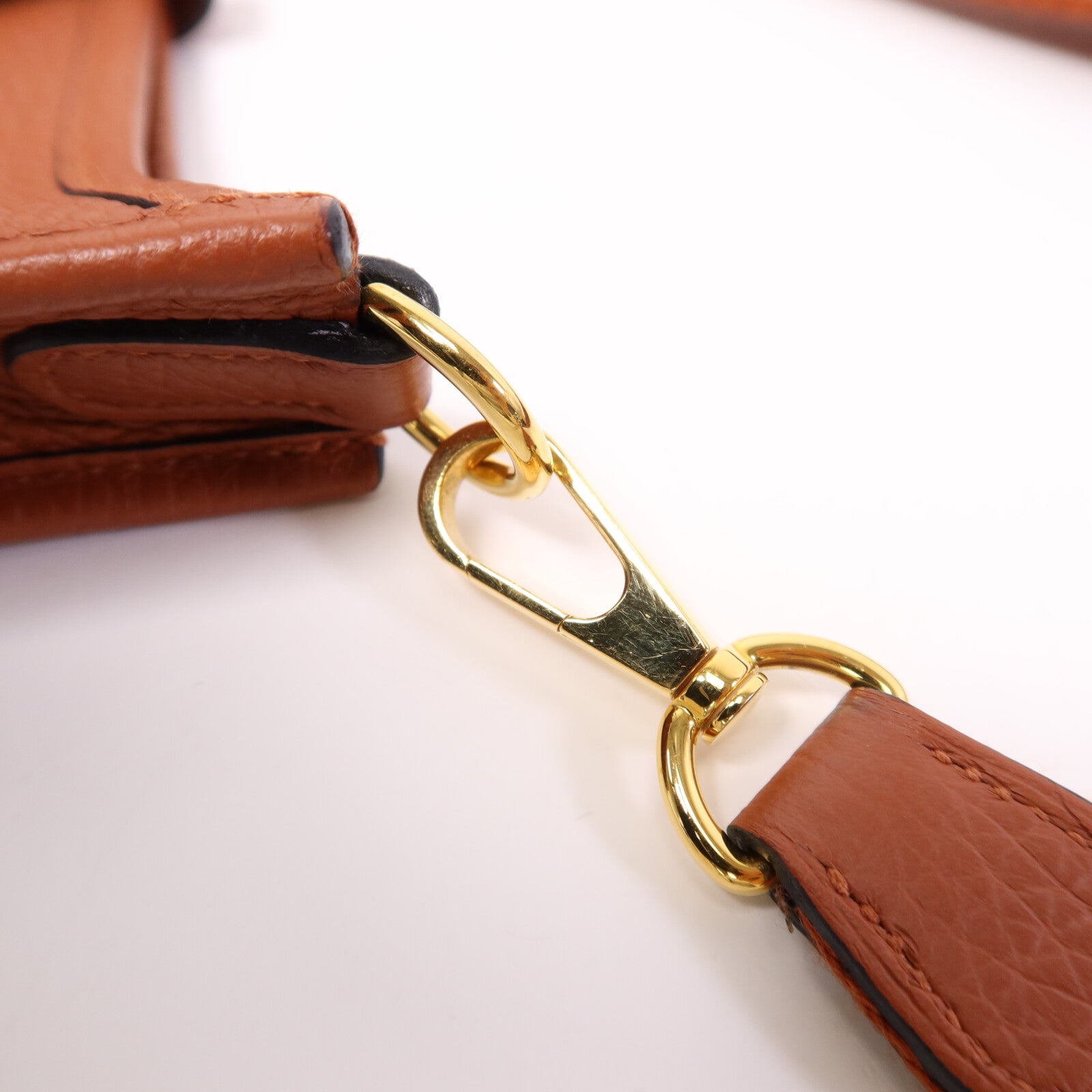 HERMES Clemence皮革Evelyne TPM金扣肩背袋Cuivre