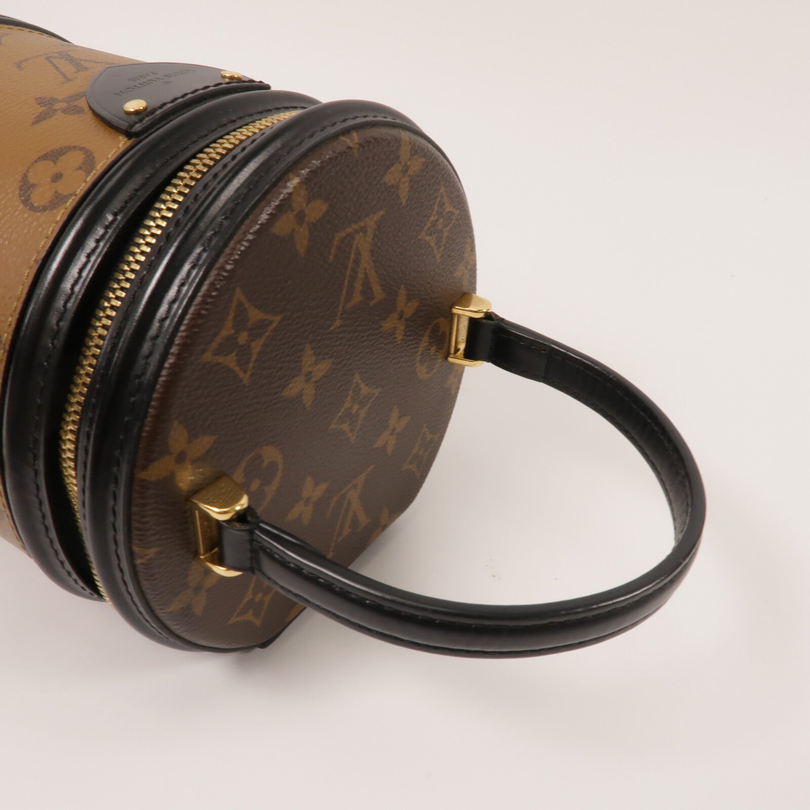 LOUIS VUITTON Monogram Reverse Cannes金扣手挽肩背兩用袋