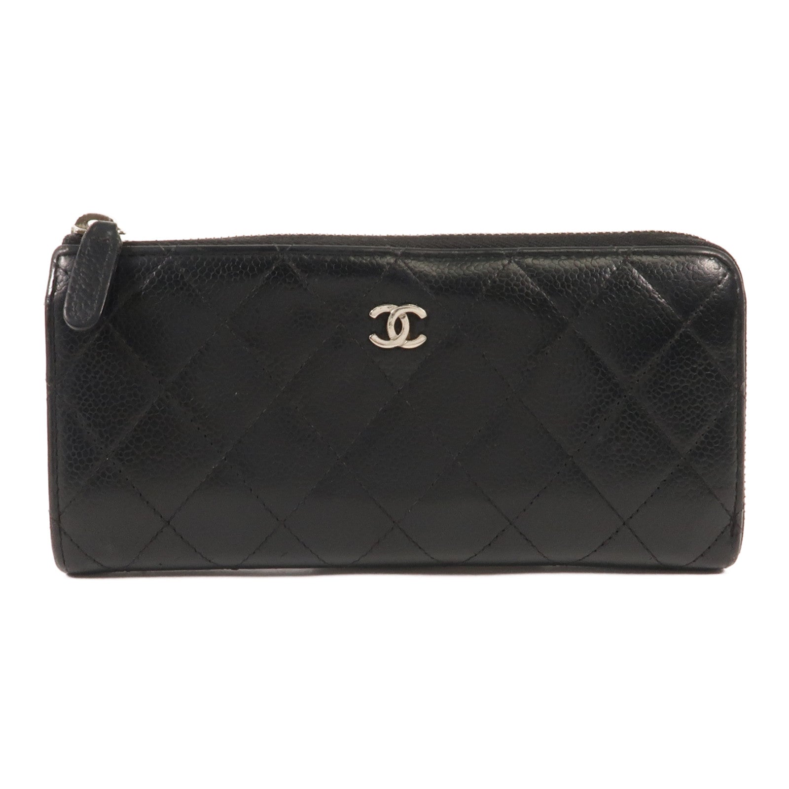 CHANEL 牛皮皮革Wallet銀扣長錢包