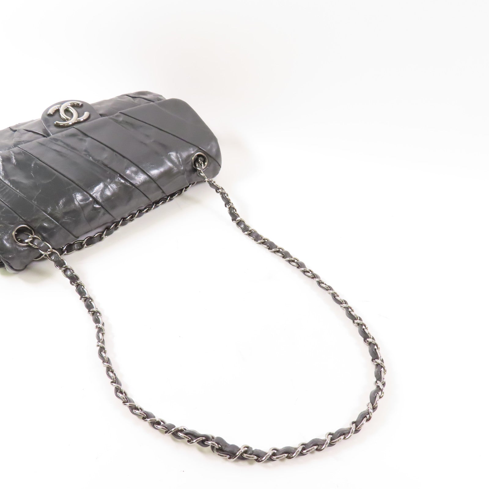 CHANEL 皮革Chain Shoulder Bag銀扣肩背袋