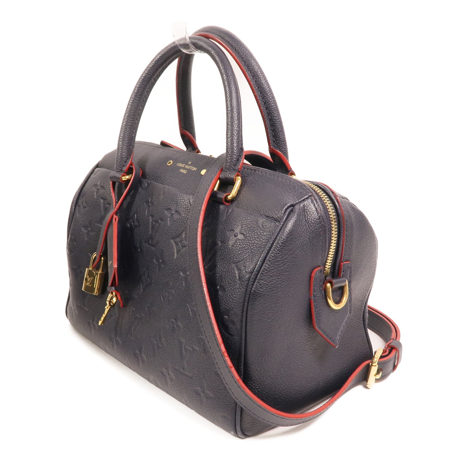 LOUIS VUITTON Monogram Empreinte Speedy Bandouliere 25金扣手挽肩背兩用袋
