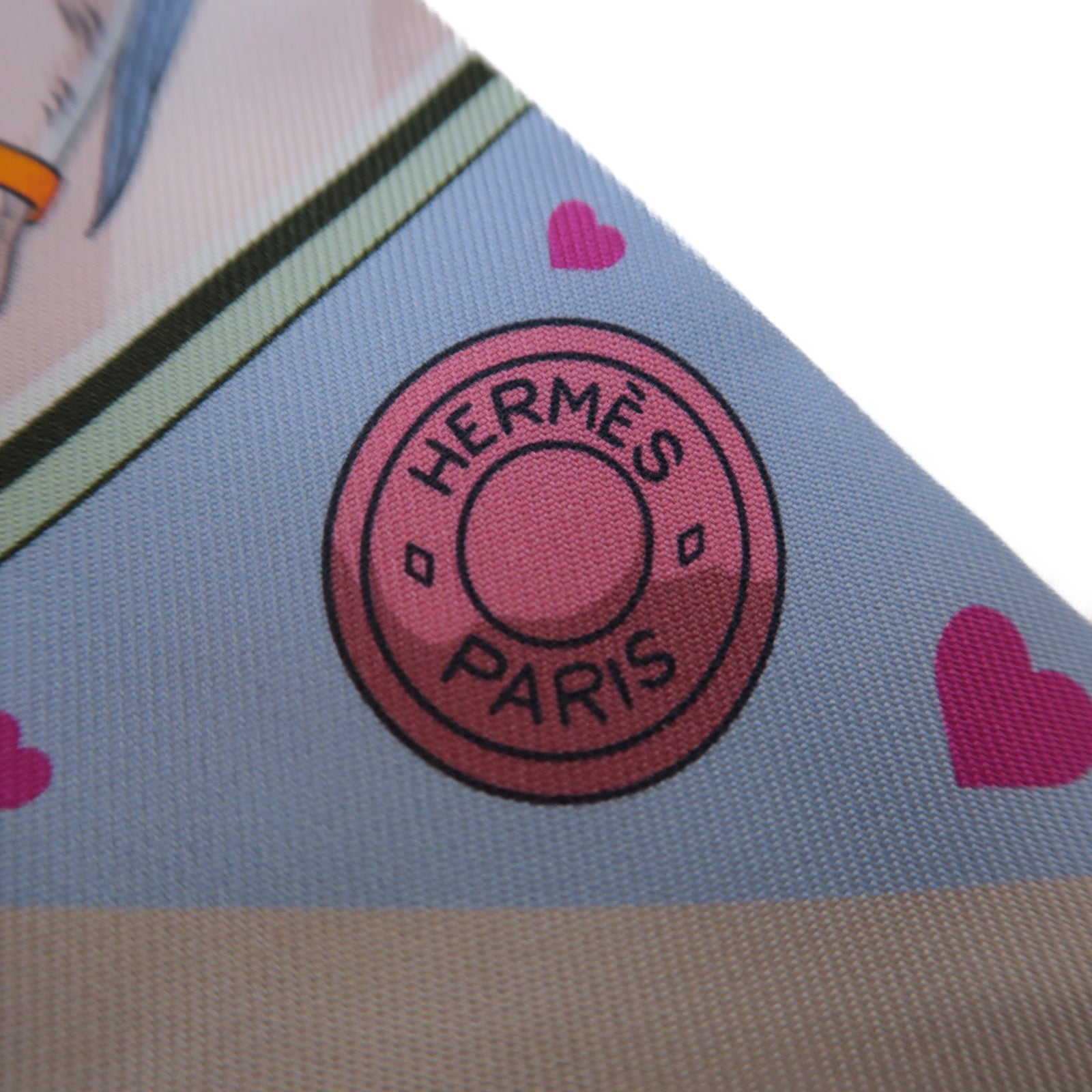 HERMES 【激減優惠】絲質Twilly絲巾藍色