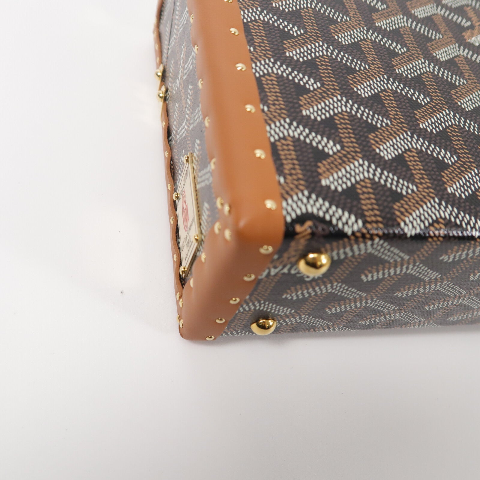 GOYARD 塗層帆布/牛皮皮革Sac Malle Cassette PM肩背袋