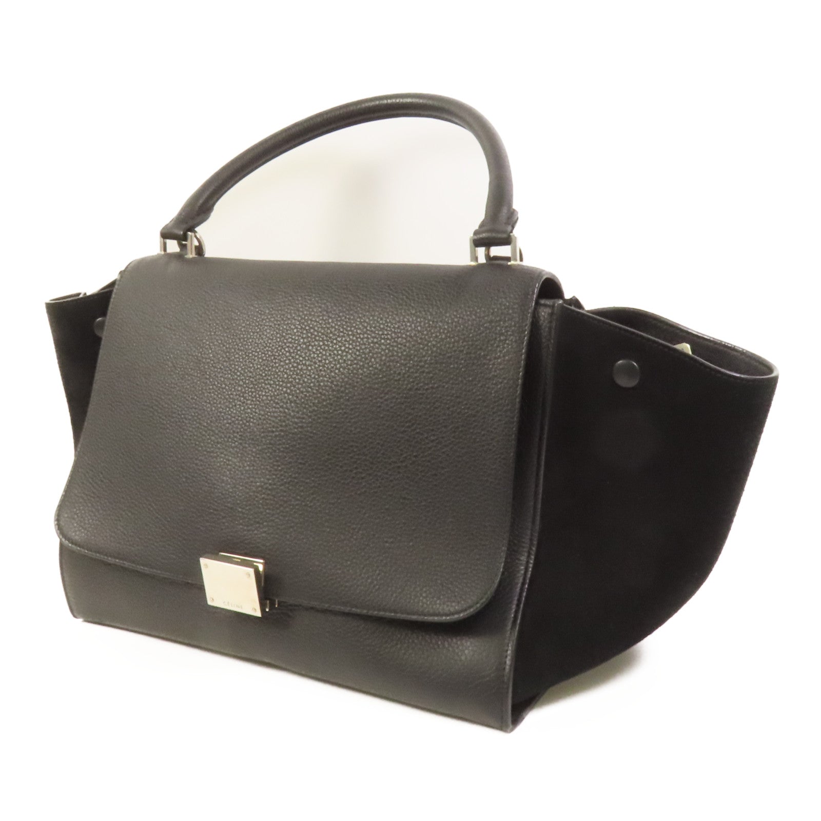 CELINE 【激減優惠】牛皮皮革Trapeze Medium銀扣手挽肩背兩用袋