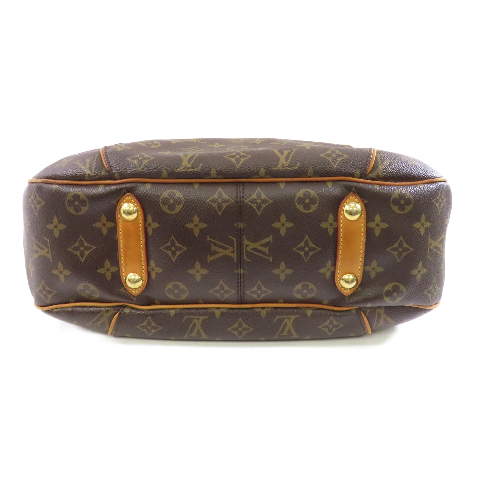 LOUIS VUITTON Monogram Galliera PM金扣肩背袋棕色