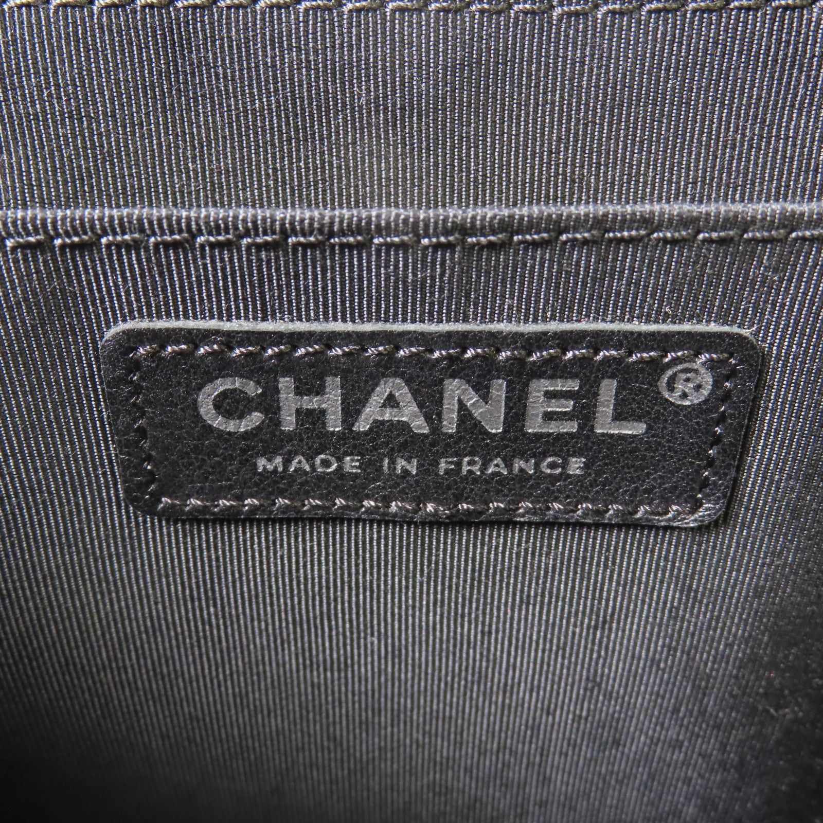 CHANEL 帆布Chain Shoulder銀扣鏈帶肩背袋