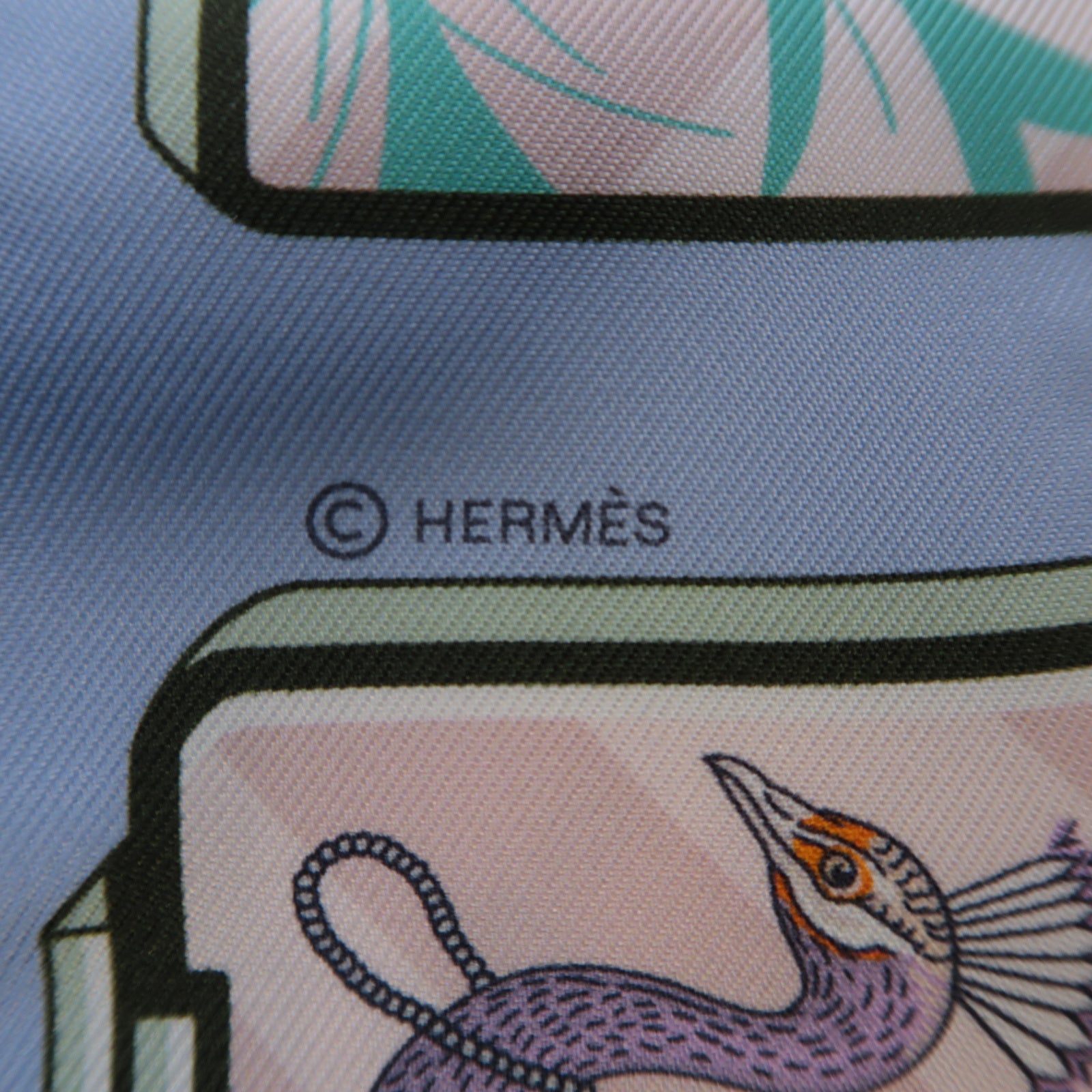 HERMES 【激減優惠】絲質Twilly絲巾藍色