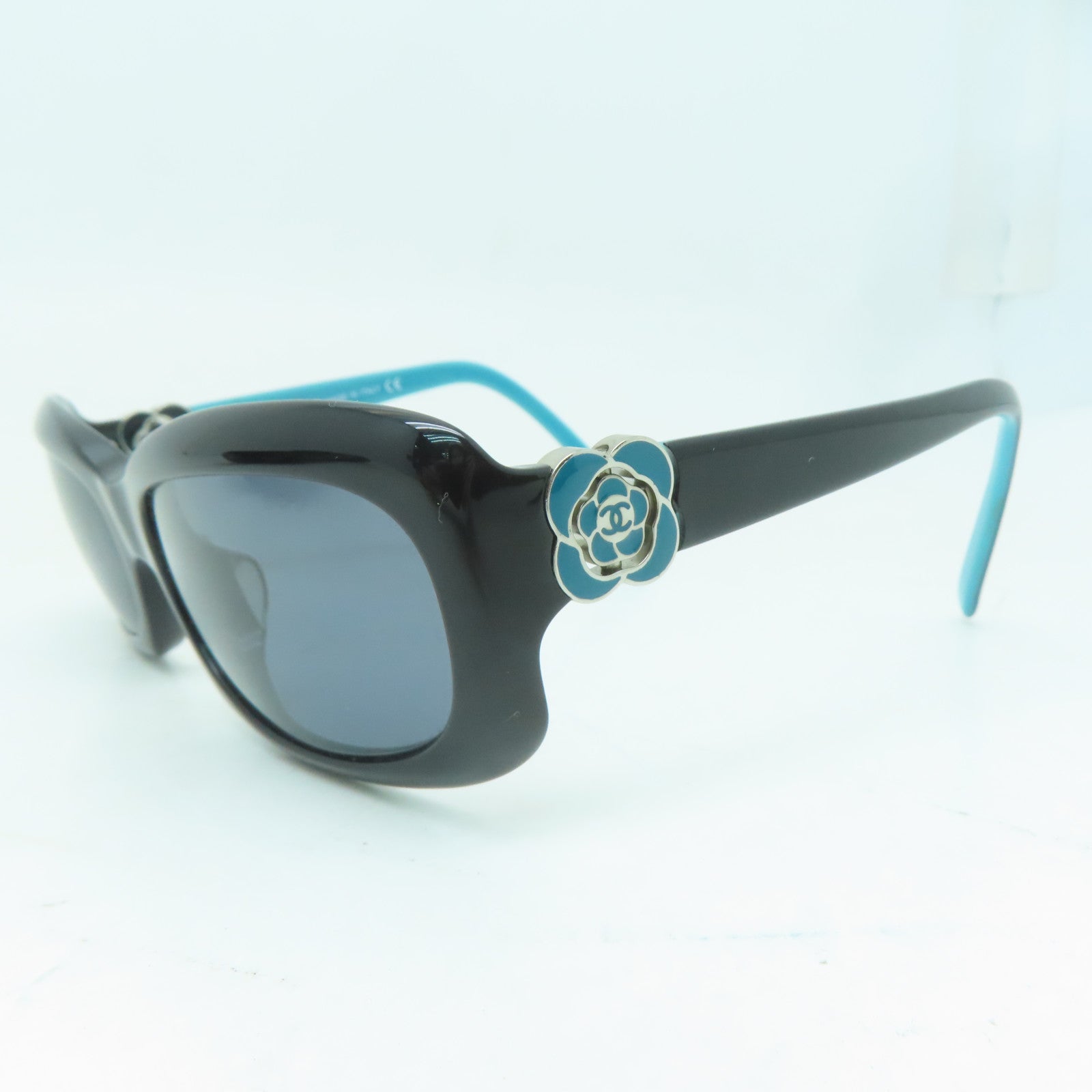 CHANEL 【激減優惠】金屬/PVC Sunglasses太陽眼鏡黑色/綠松石色