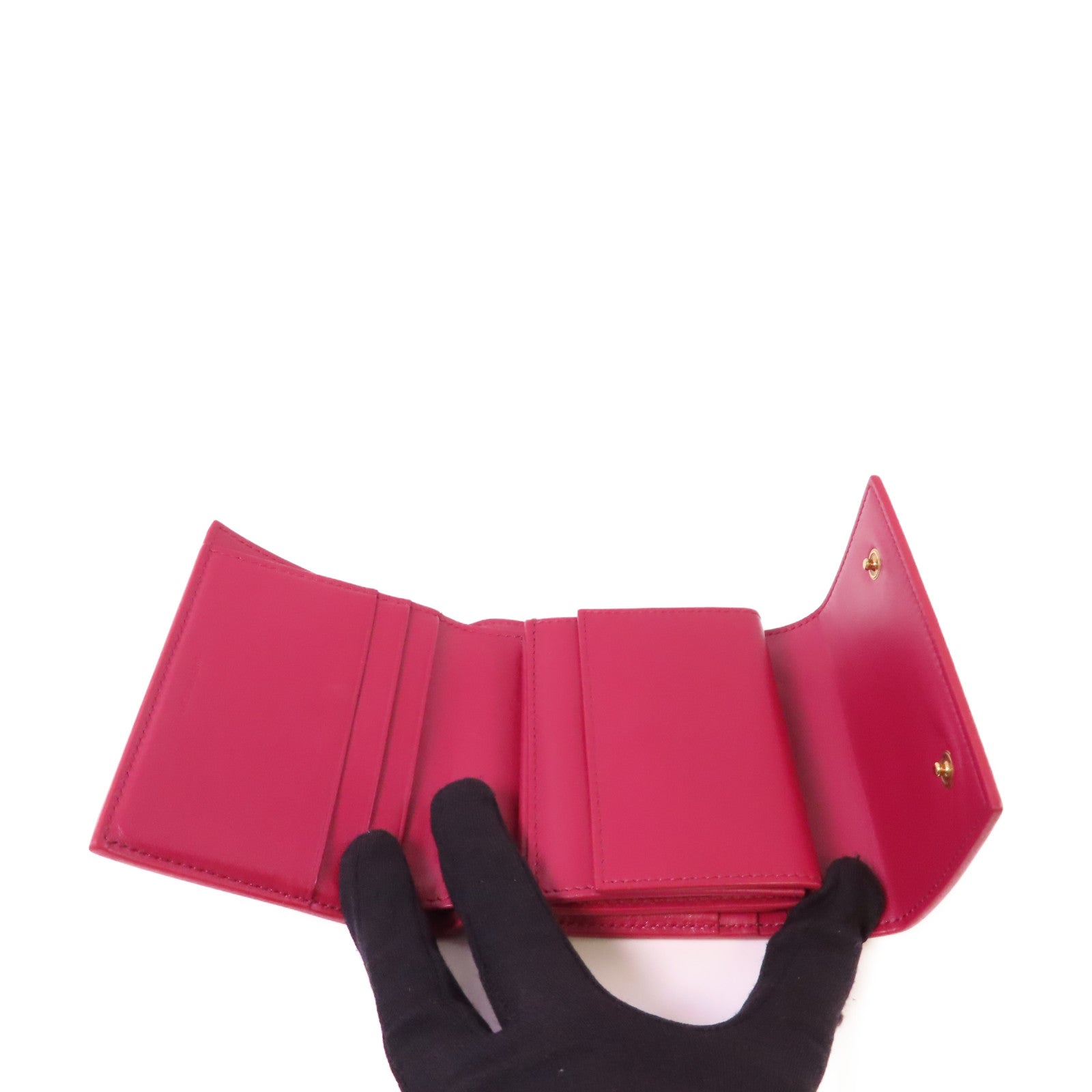 CELINE 【激減優惠】牛皮皮革Short Wallet短錢包酒紅色