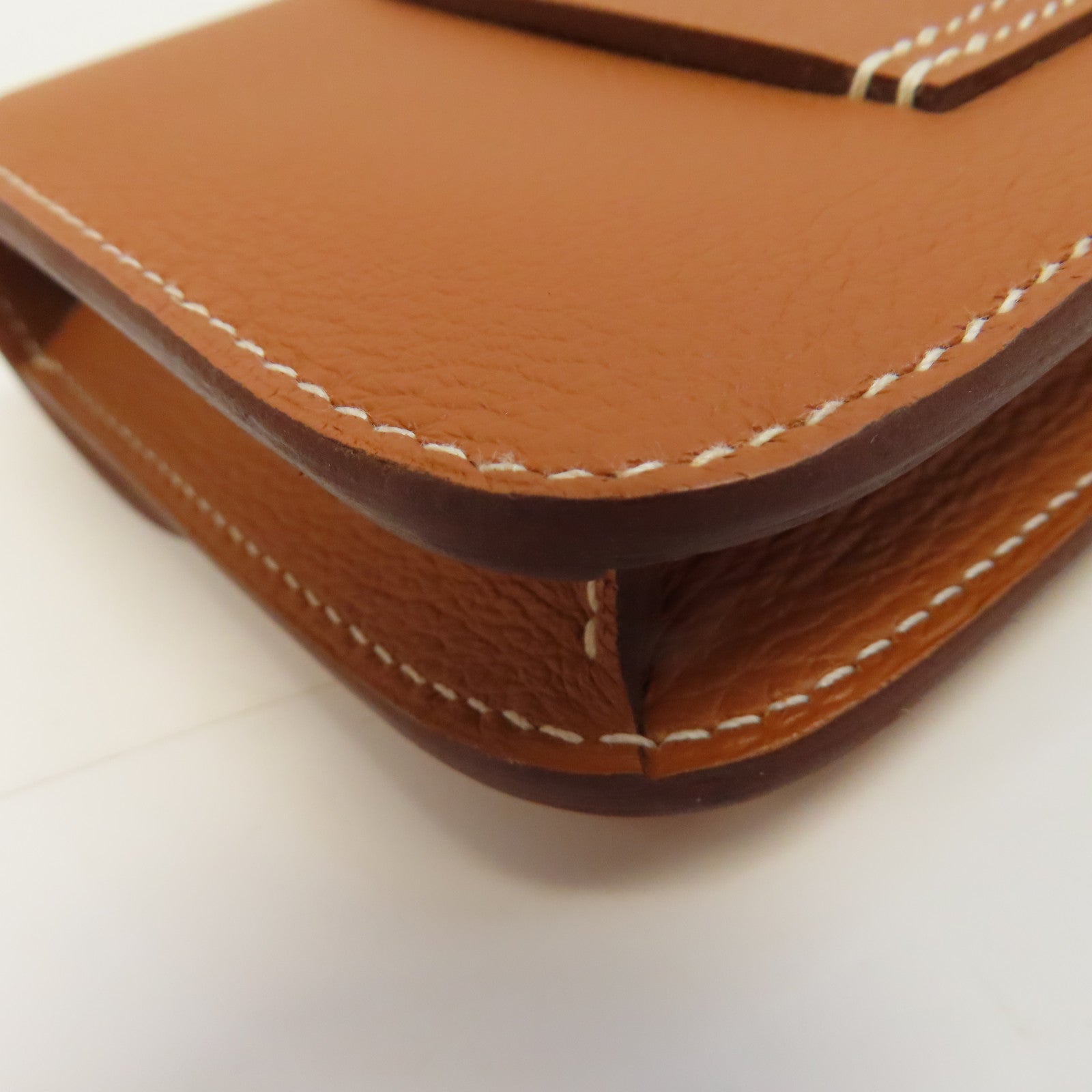 HERMES Evercolor皮革Constance Slim銀扣錢包啡色