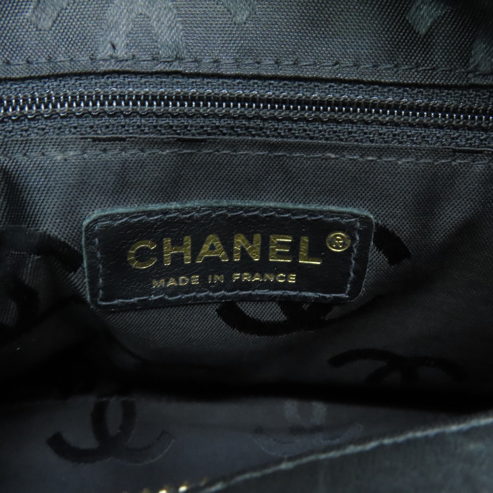 CHANEL rhombic cowhide leather Handbag gold buckle hand bag black