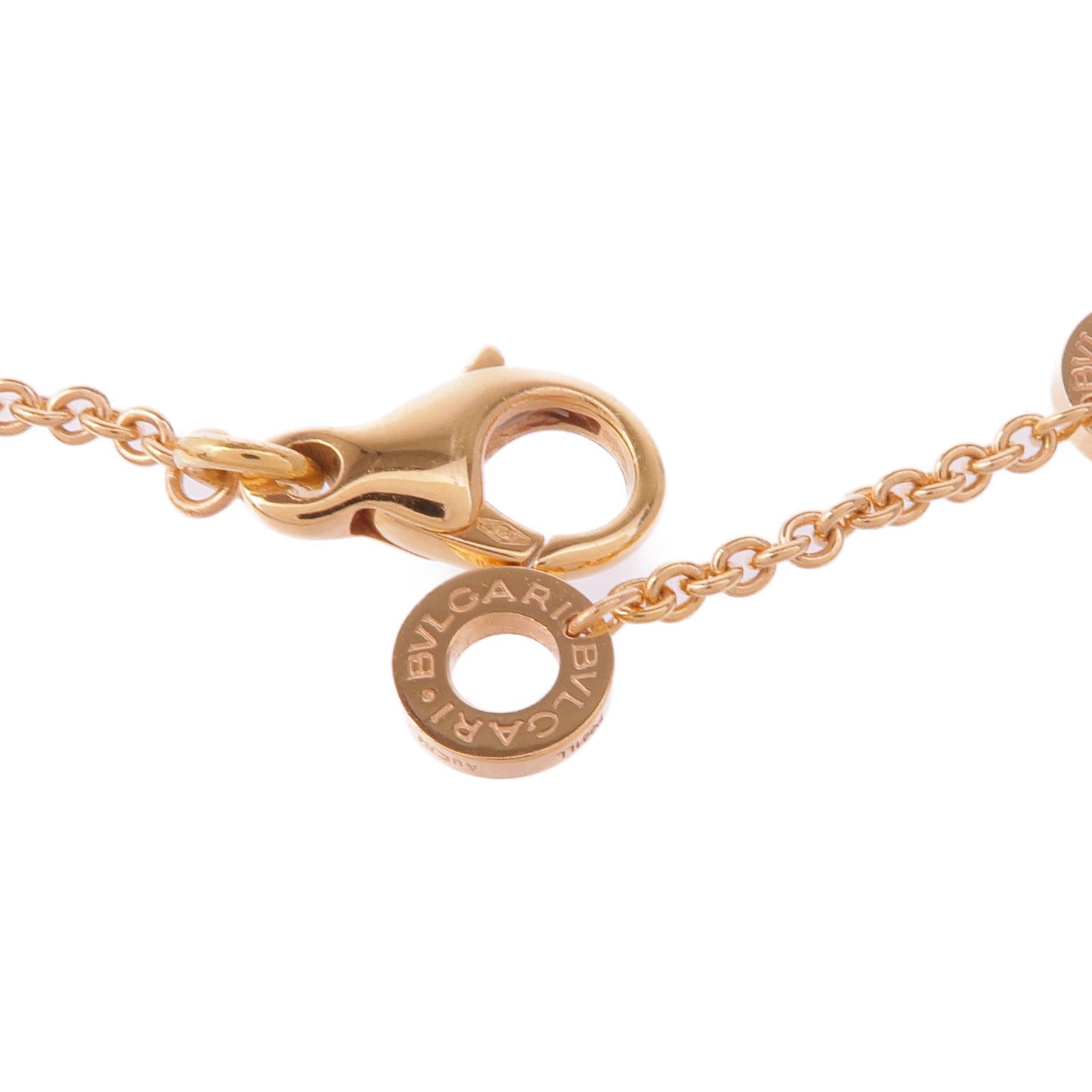 BVLGARI 18K玫瑰金Bvlgari Bvlgari Necklace Green翡翠/鑽石項鍊