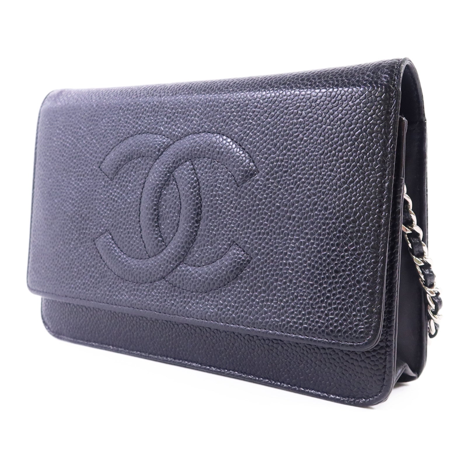 CHANEL 牛皮皮革WOC Wallet On Chain銀扣鏈帶肩背袋