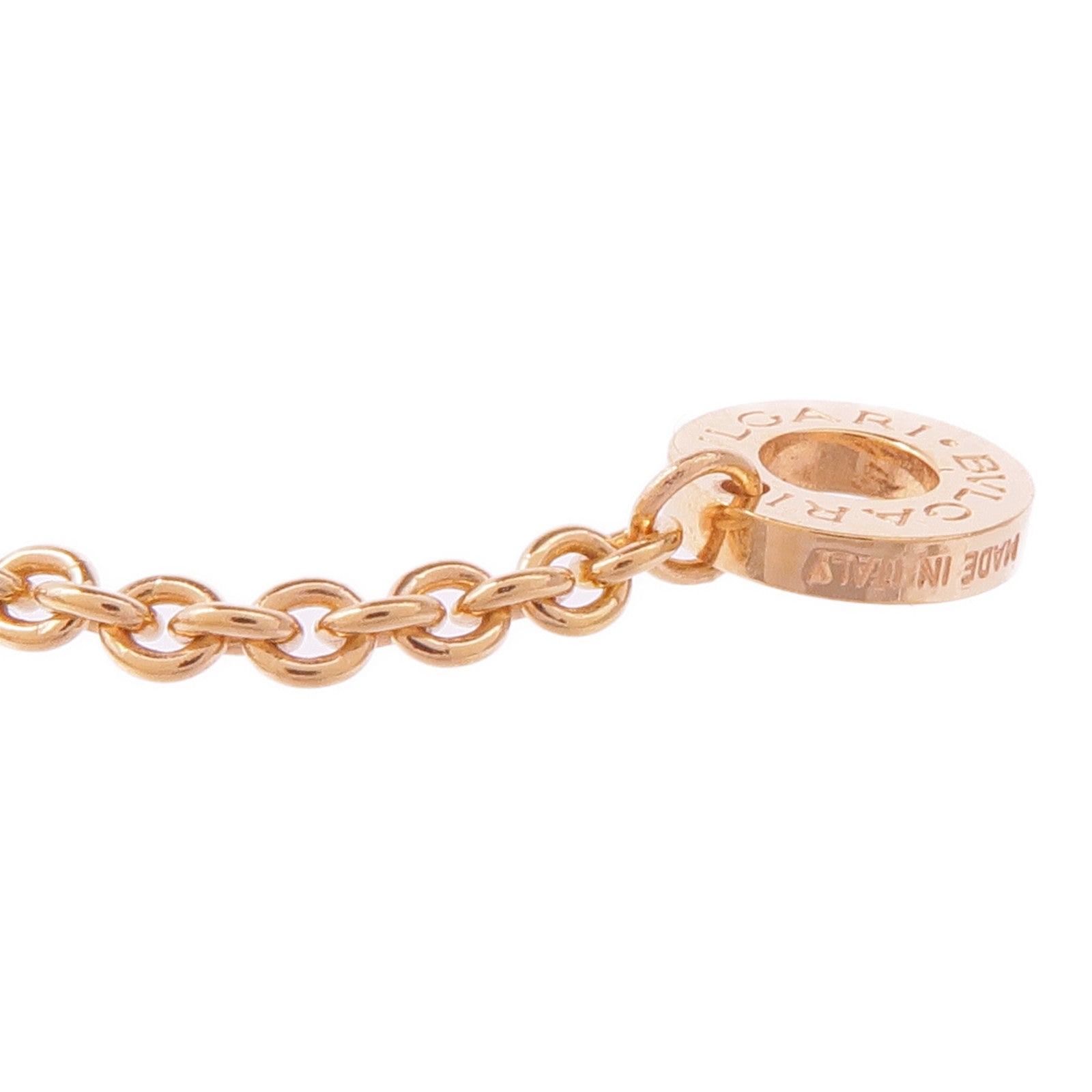 BVLGARI 18K玫瑰金Bvlgari Bvlgari Necklace Green翡翠/鑽石項鍊