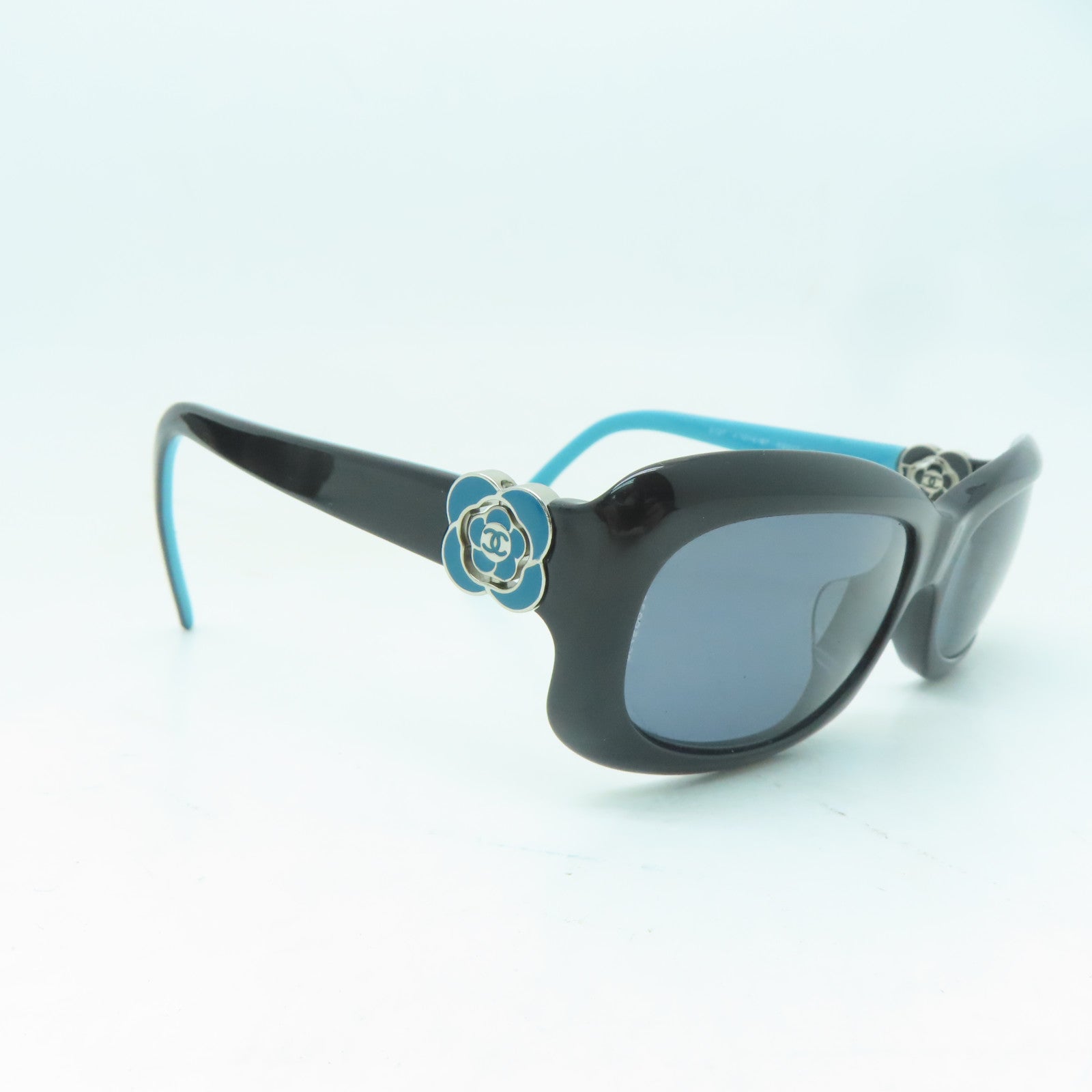 CHANEL 【激減優惠】金屬/PVC Sunglasses太陽眼鏡黑色/綠松石色
