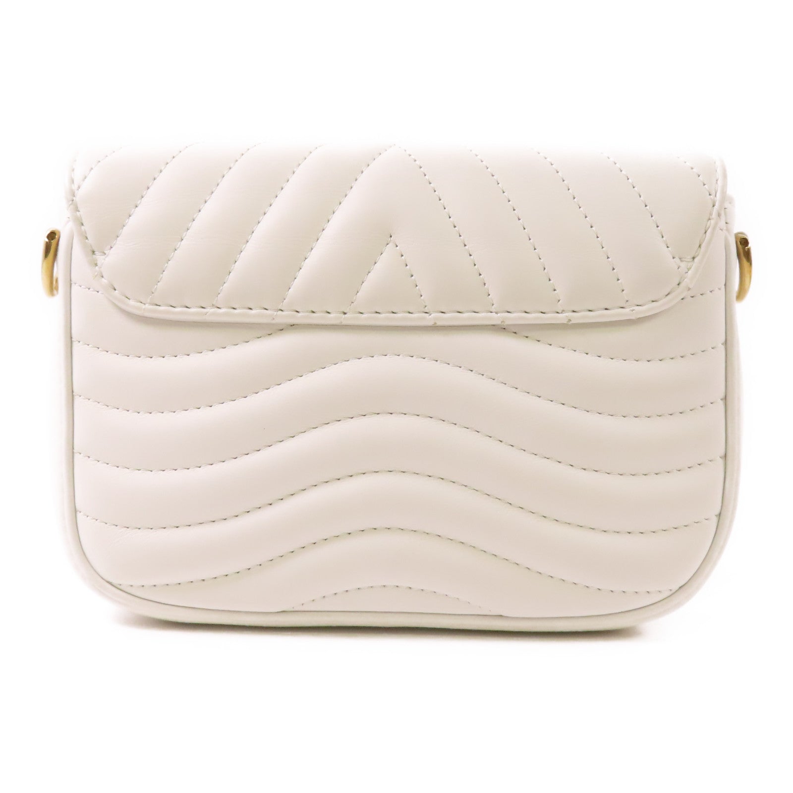 LOUIS VUITTON LV GHW New Wave Multi Pochette Shoulder Bag M56466 Calfskin White