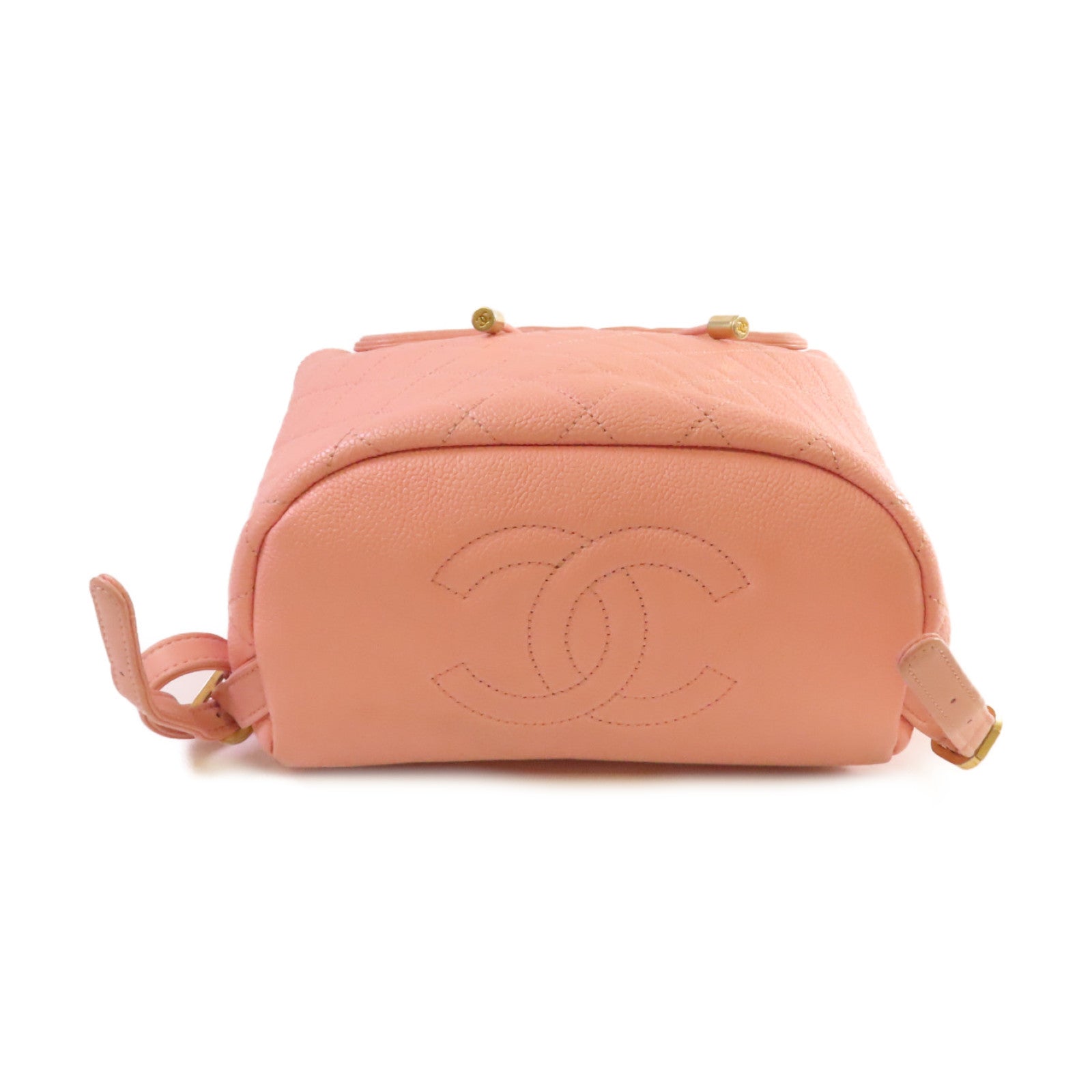 CHANEL 【激減優惠】菱格Caviar皮革Backpack金扣背包粉紅色