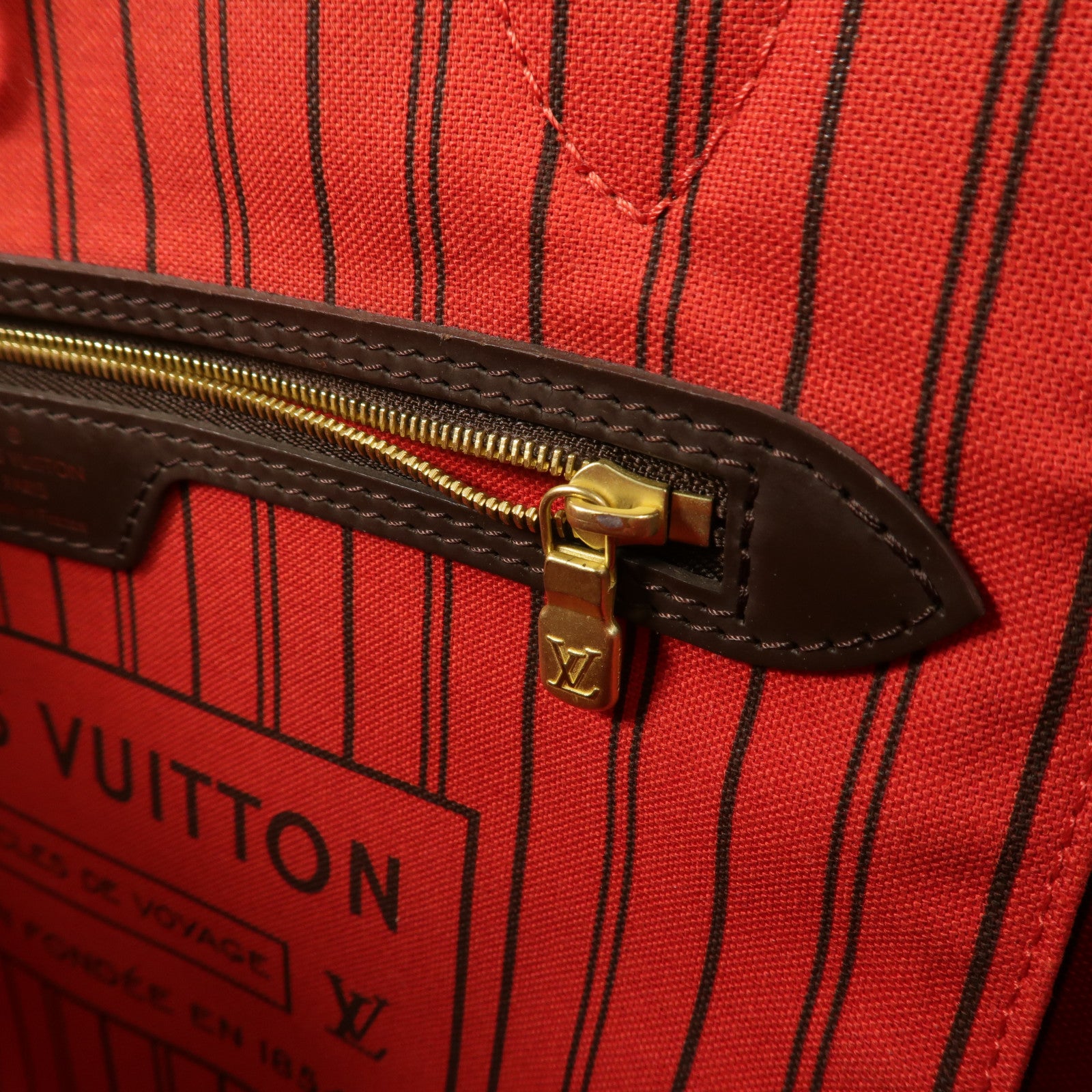 LOUIS VUITTON Damier Neverfull MM金扣手挽袋/肩背袋