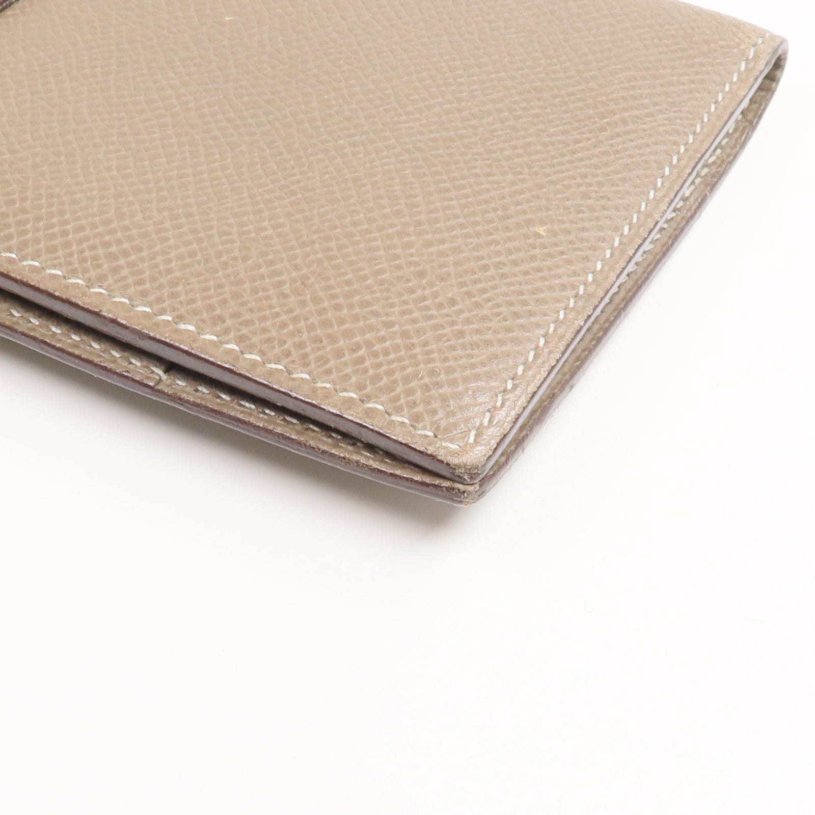 HERMES 【激減優惠】Epsom皮革Bearn Long Wallet銀扣長錢包Etoupe