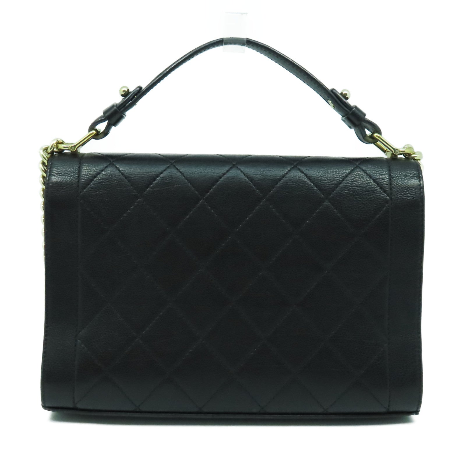 CHANEL 【激減優惠】菱格牛皮皮革Chain Shoulder Bag金扣手挽肩背兩用袋黑色