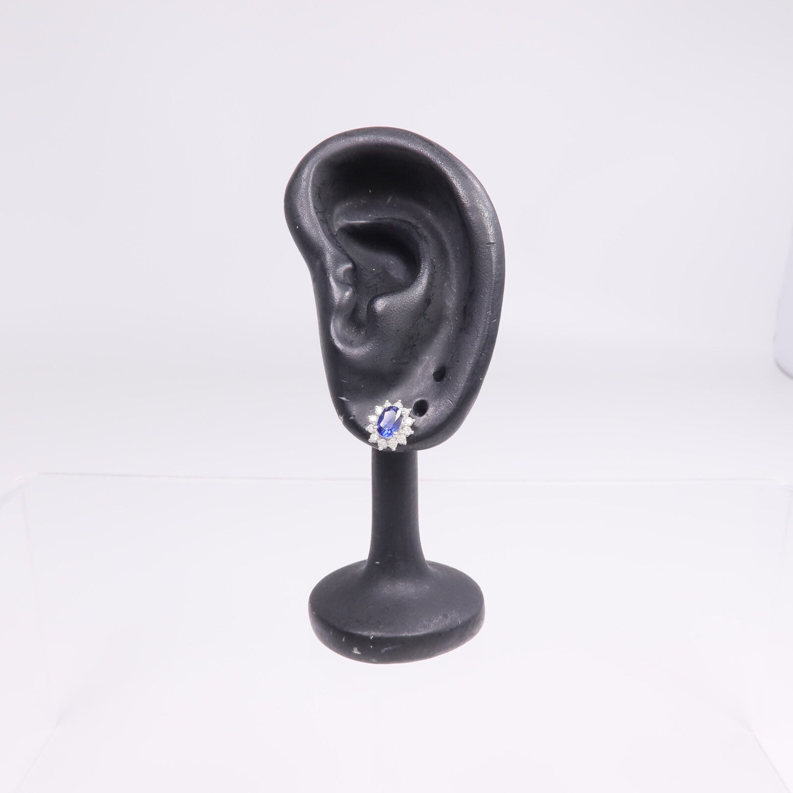 JEWELRY 18K白金Earrings藍寶石/鑽石耳環