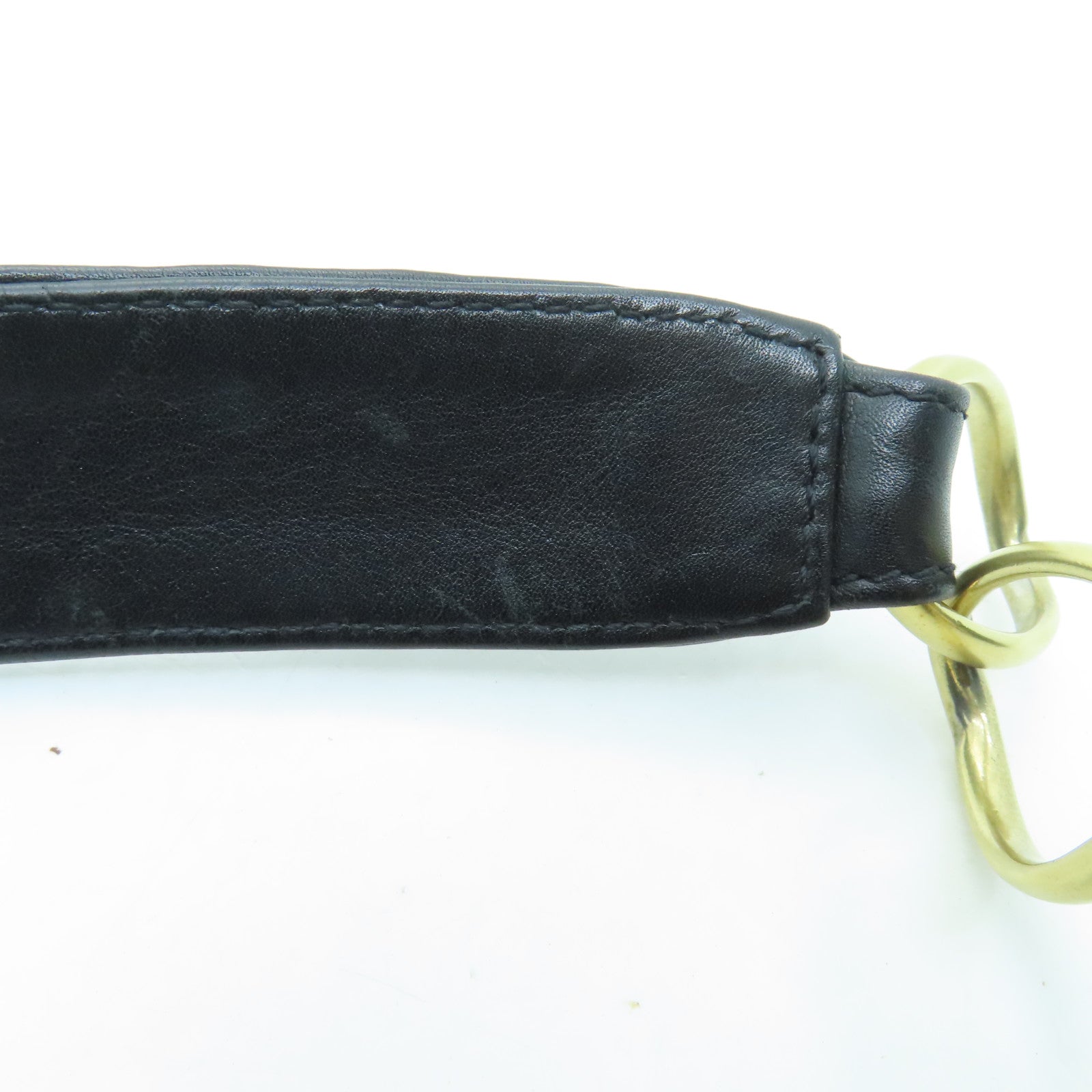 CHANEL rhombic cowhide leather Handbag gold buckle hand bag black