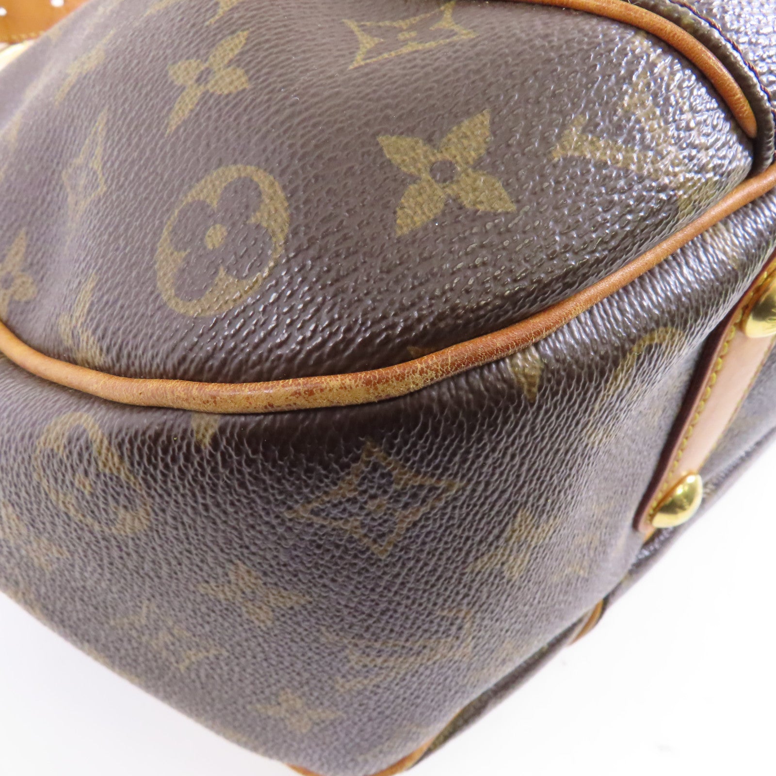 LOUIS VUITTON Monogram Galliera PM金扣肩背袋棕色