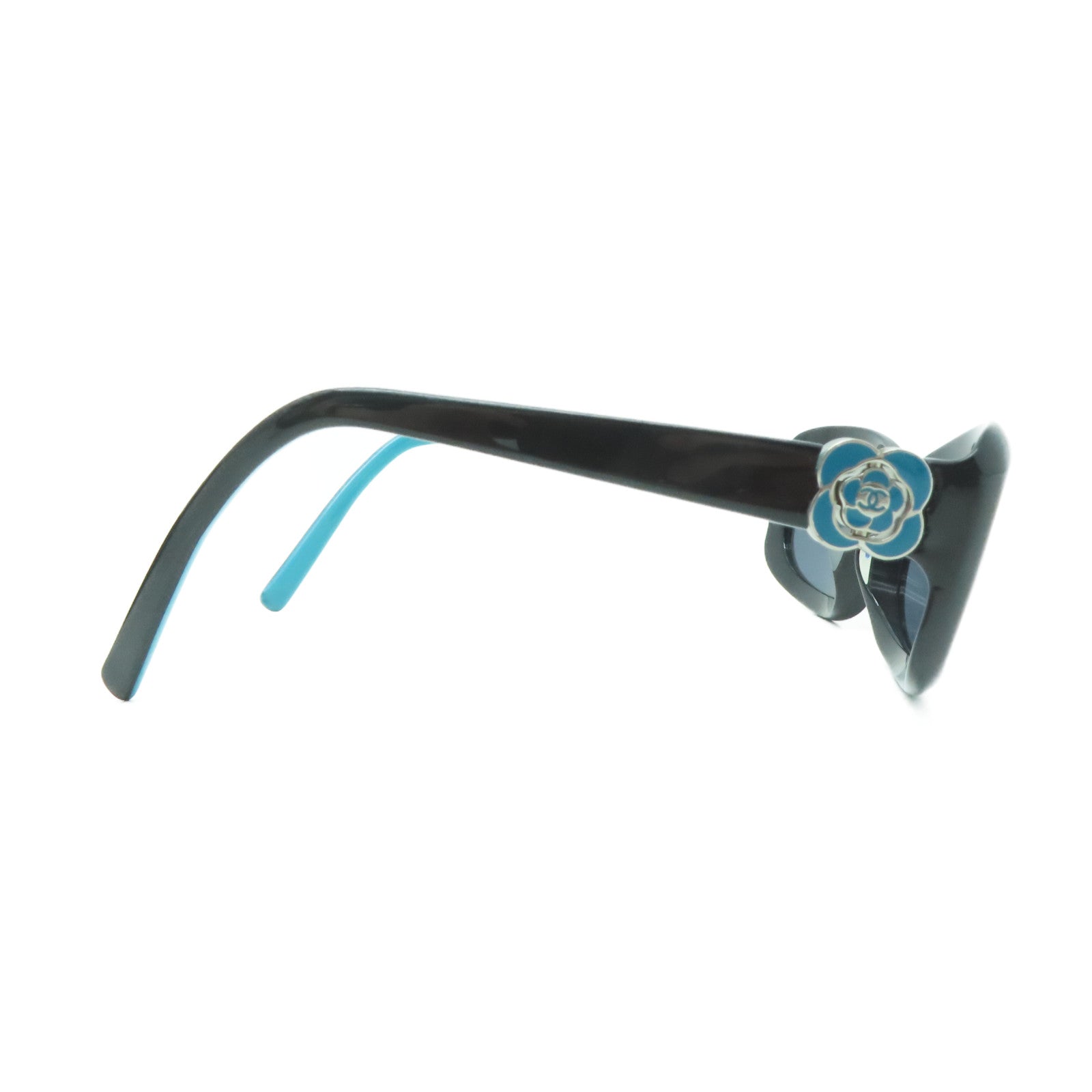 CHANEL 【激減優惠】金屬/PVC Sunglasses太陽眼鏡黑色/綠松石色