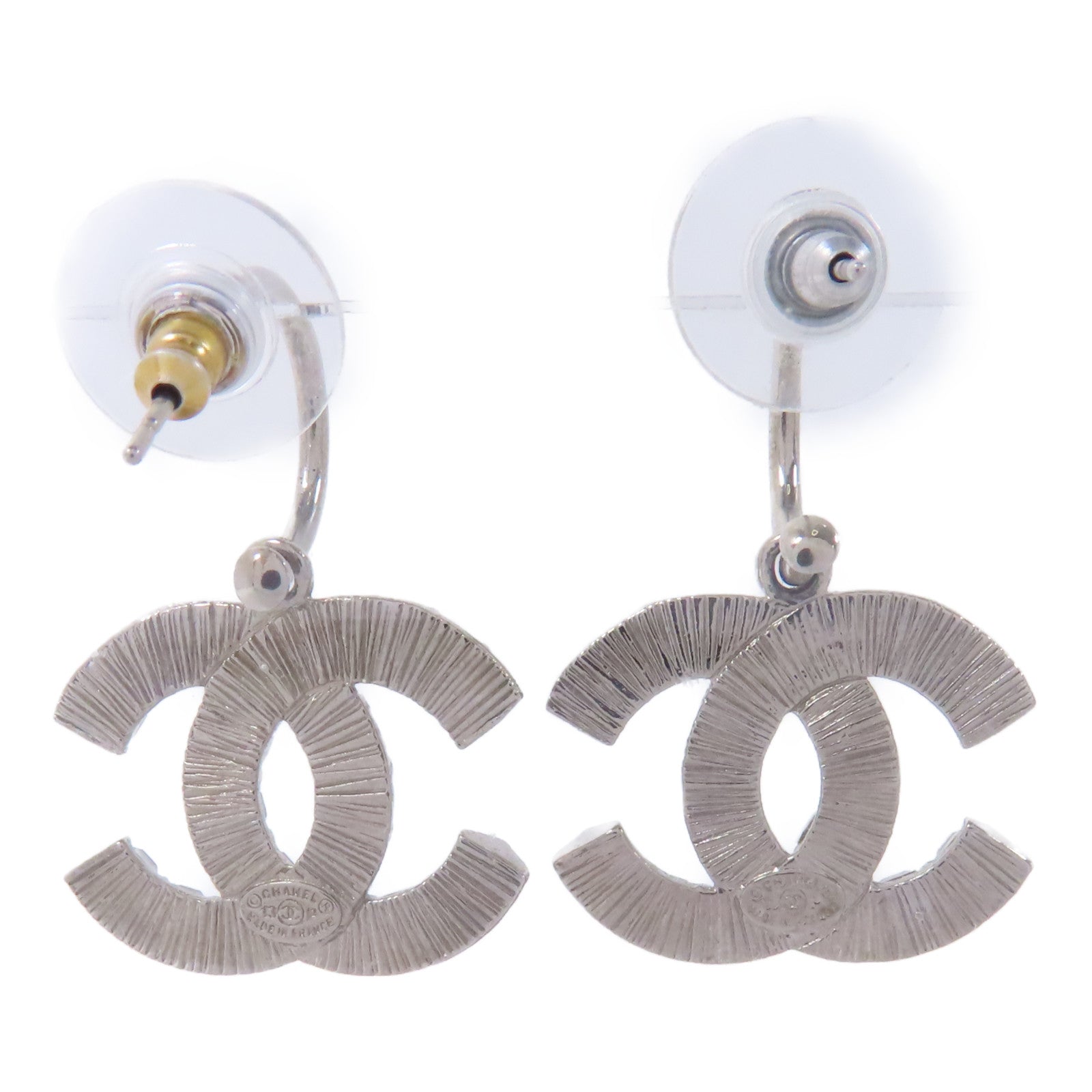 CHANEL 金屬/水晶Earrings耳環銀色