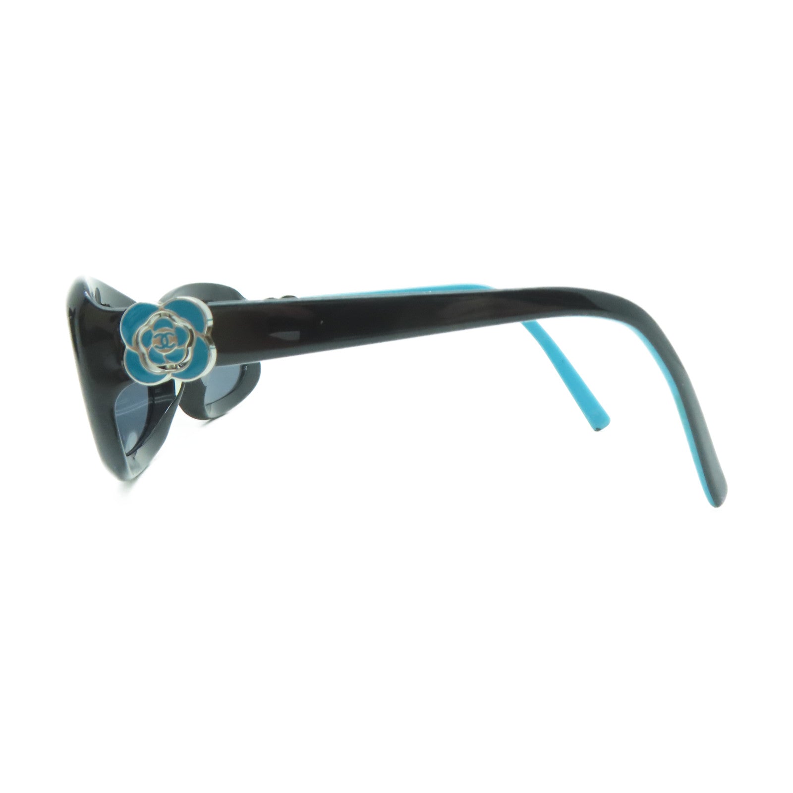 CHANEL 【激減優惠】金屬/PVC Sunglasses太陽眼鏡黑色/綠松石色