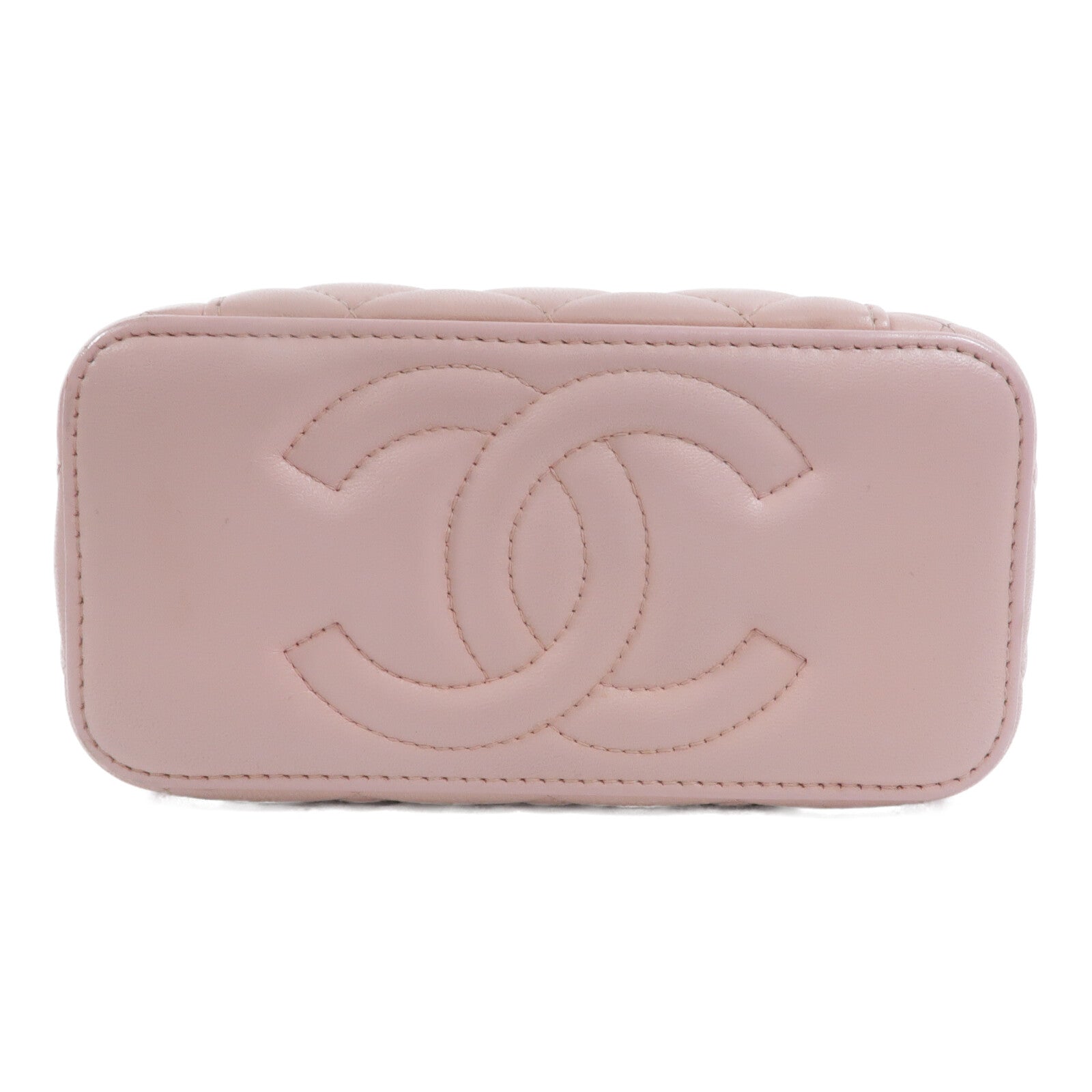 CHANEL 羊皮皮革Vanity Case鏈帶肩背袋