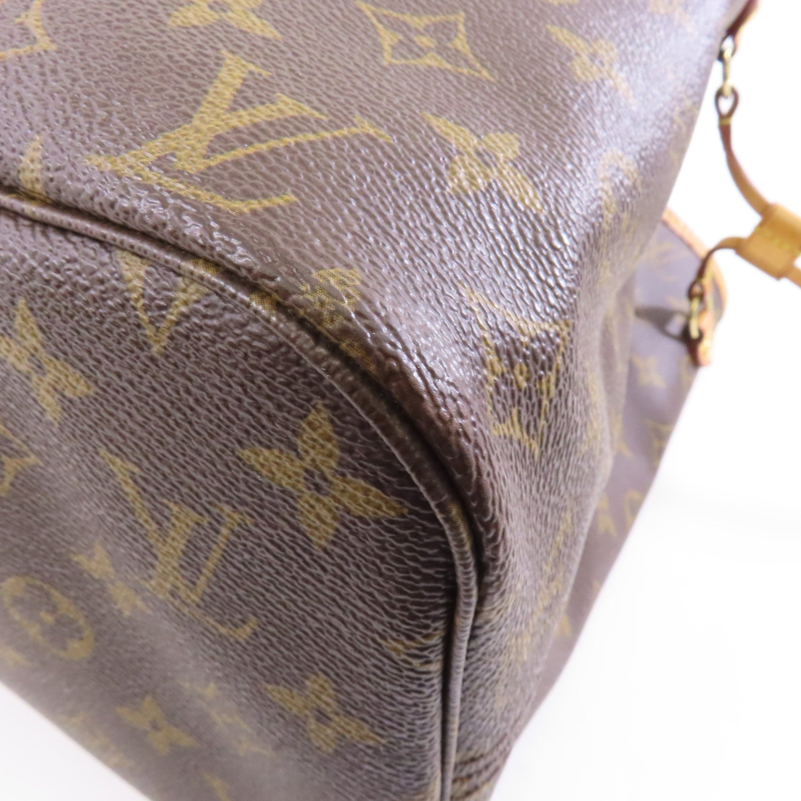 LOUIS VUITTON Monogram Neverfull MM金扣肩背袋啡色