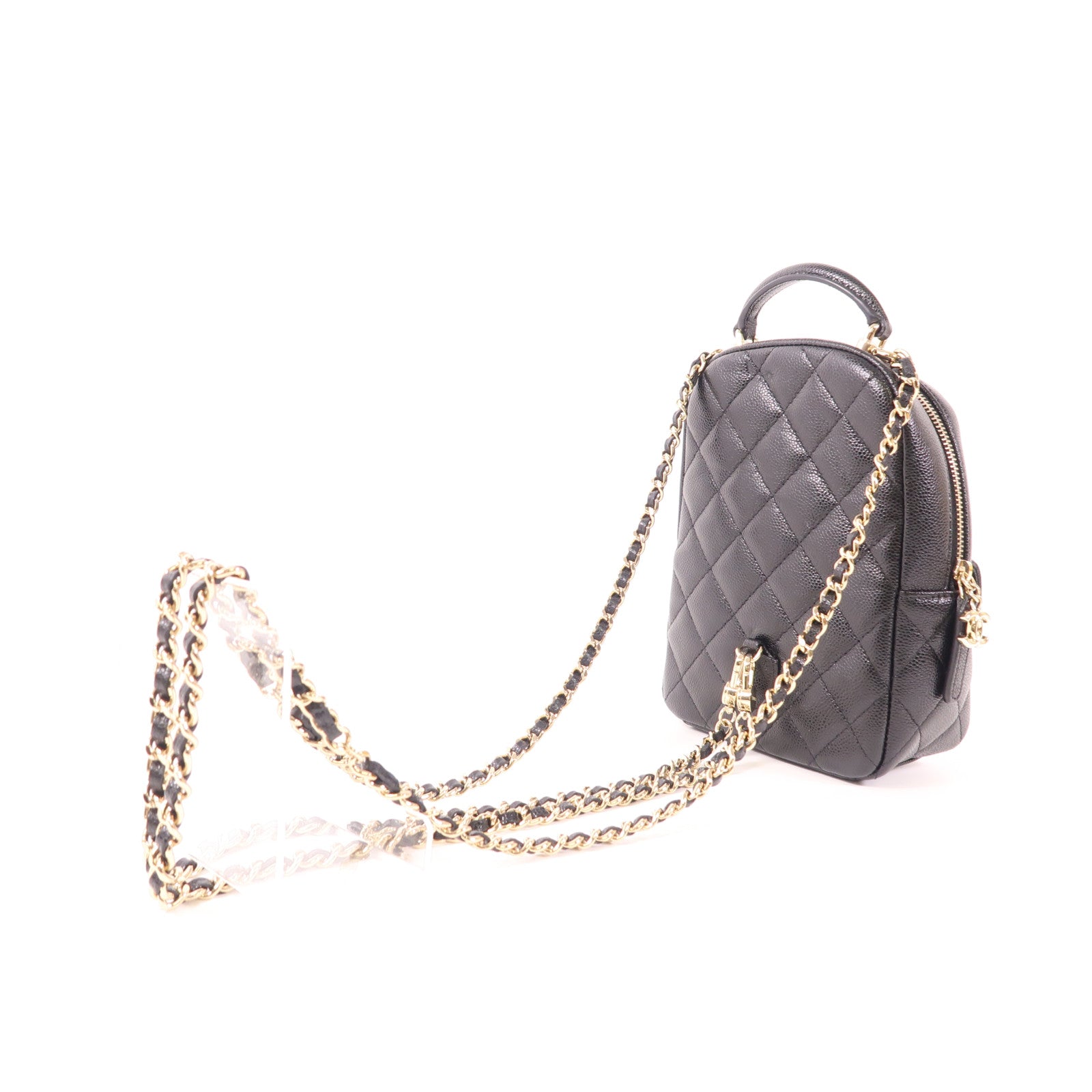 CHANEL 牛皮皮革Backpack金扣背包