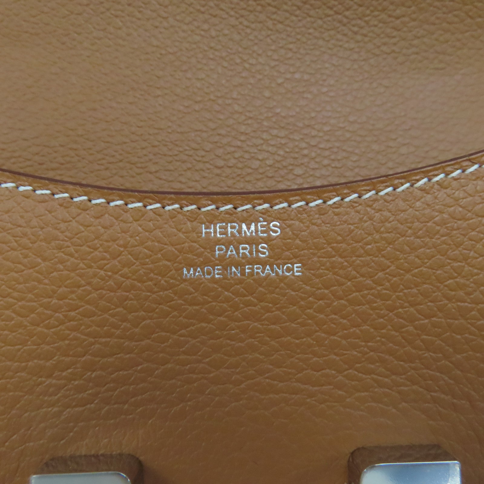 HERMES Evercolor皮革Constance Slim銀扣錢包啡色