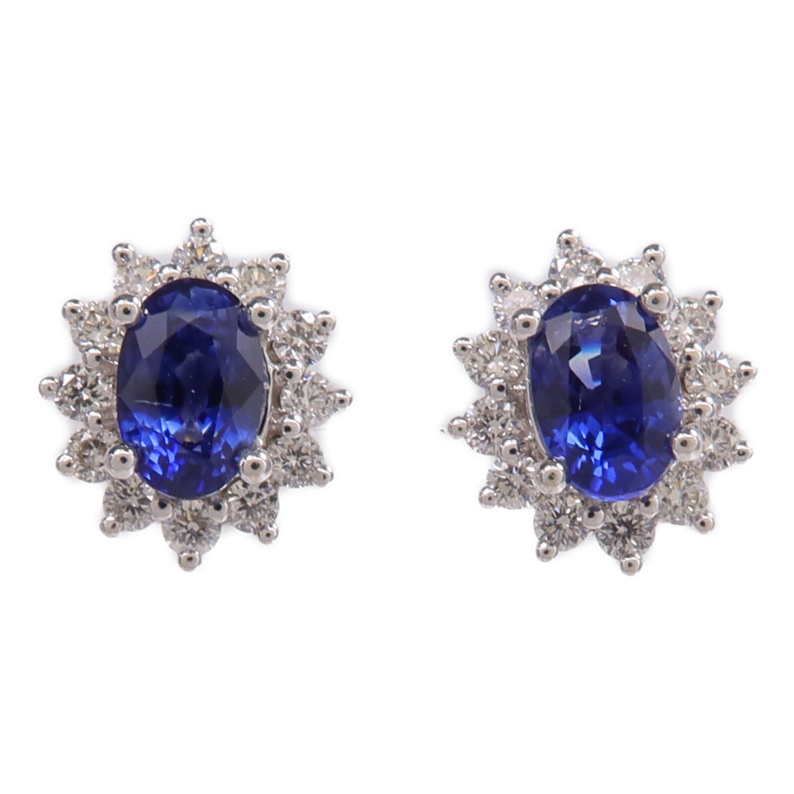 JEWELRY 18K白金Earrings藍寶石/鑽石耳環